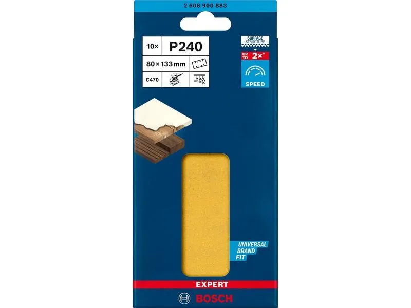 Bosch Professional Schleifpapier EXPERT C470, 80 x 133 mm, G 240, 10-tlg. Bosch Professional Schleifpapier EXPERT C470, 80 x 133 mm, G 240, 10-tlg.