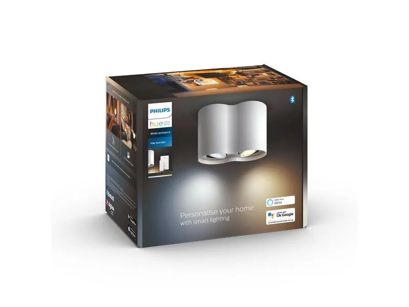 Philips Hue White Ambiance Pillar Doppelspot inkl. Dimmschalter Weiss Philips Hue White Ambiance Pillar Doppelspot inkl. Dimmschalter Weiss