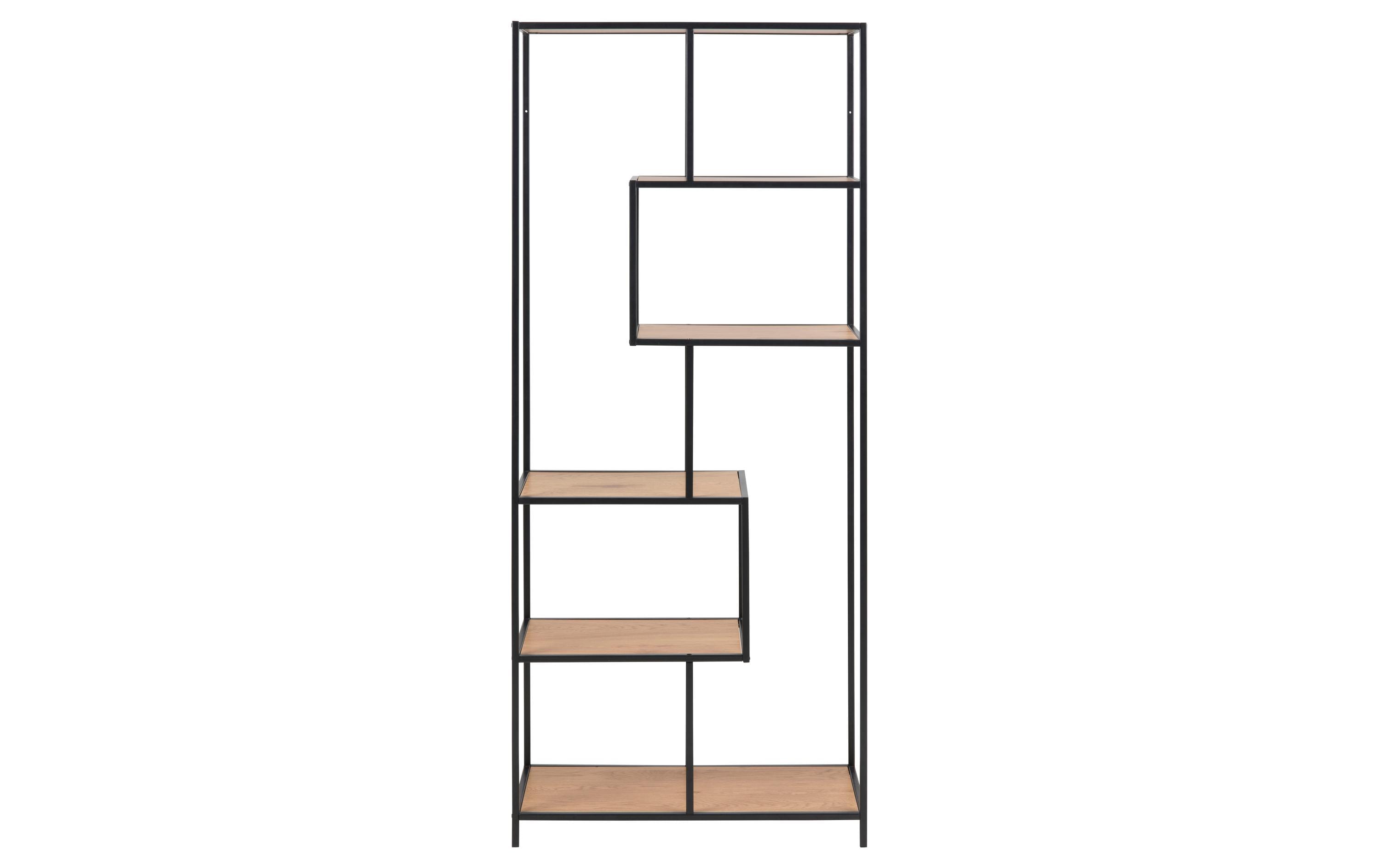 AC Design Regal Seaford 77 x 35 x 185cm, Braun/Schwarz AC Design Regal Seaford 77 x 35 x 185cm, Braun/Schwarz