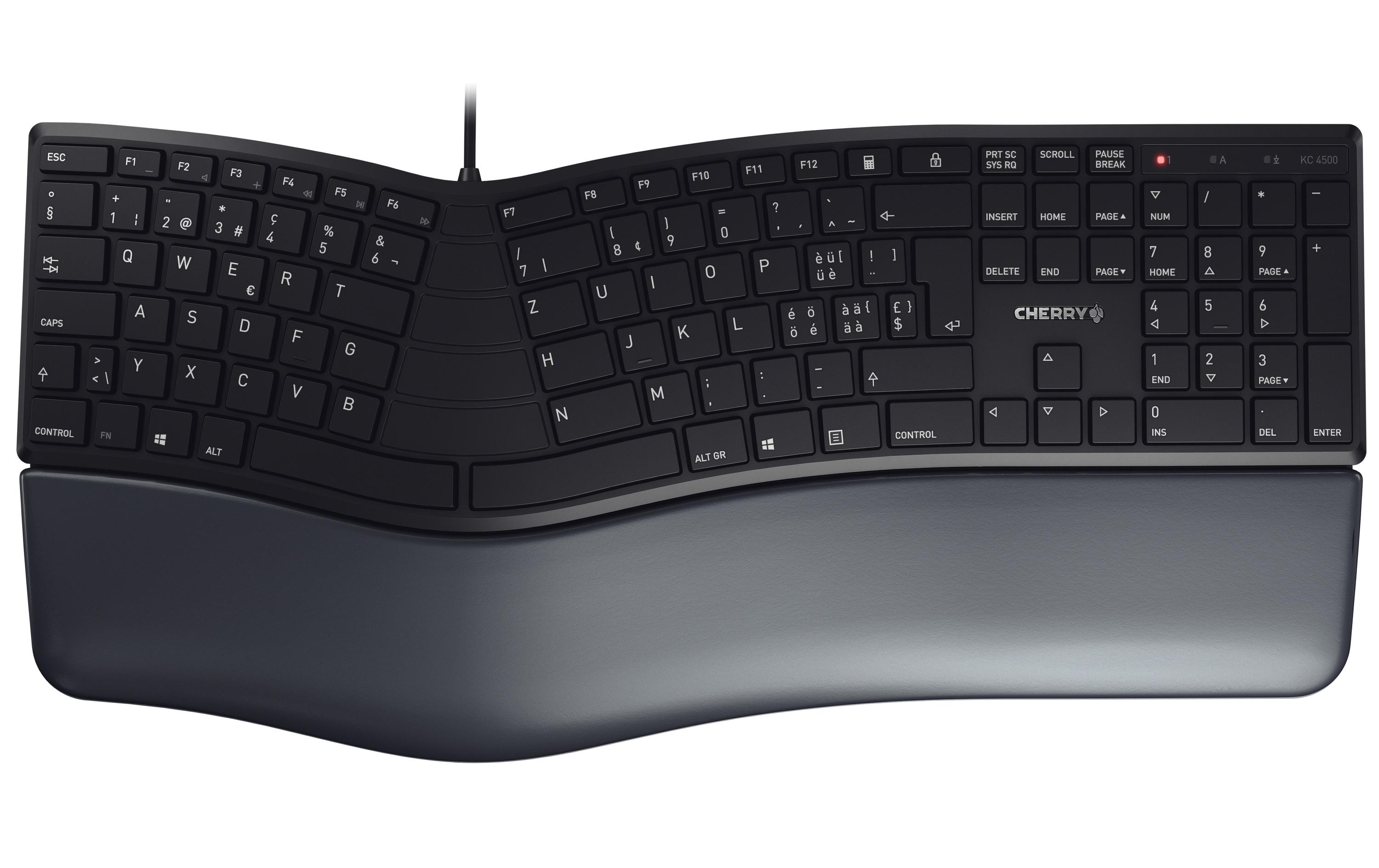 Cherry Tastatur KC 4500 ERGO CH-Layout Schwarz