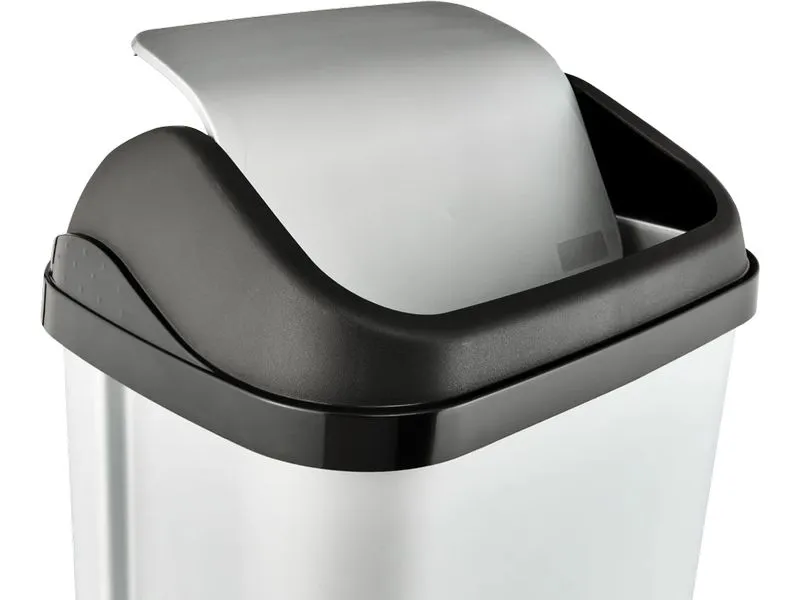 keeeper Abfalleimer Swantje 50 l, Schwingdeckel, light silver