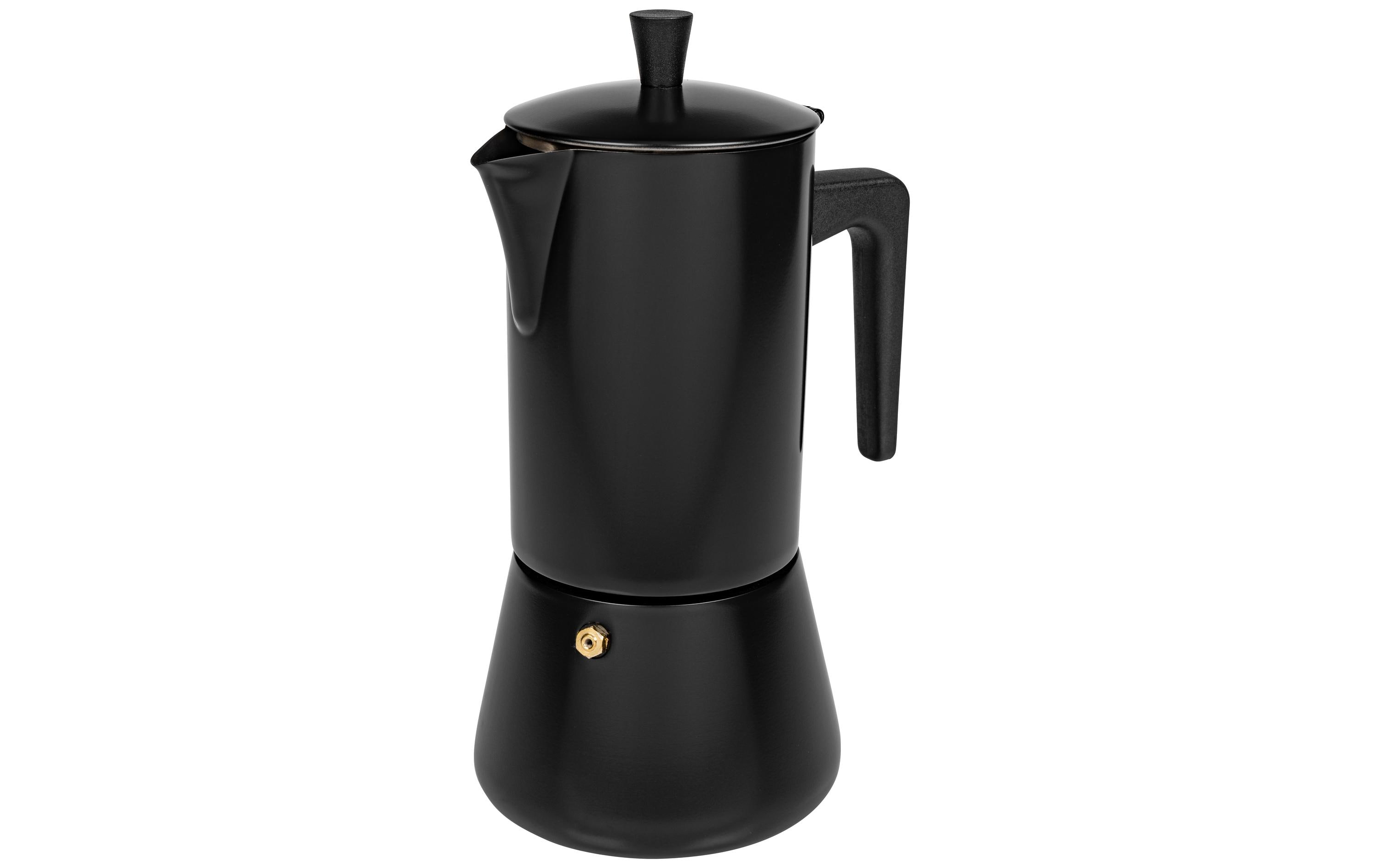 FURBER Espressokocher Chicchi 10 Tassen, Schwarz