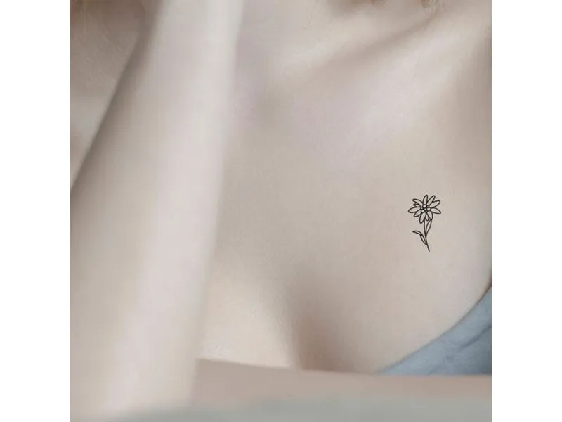minink Tattoo Edelweiss Blume Grösse: S (2.4 cm x 4.2 cm)