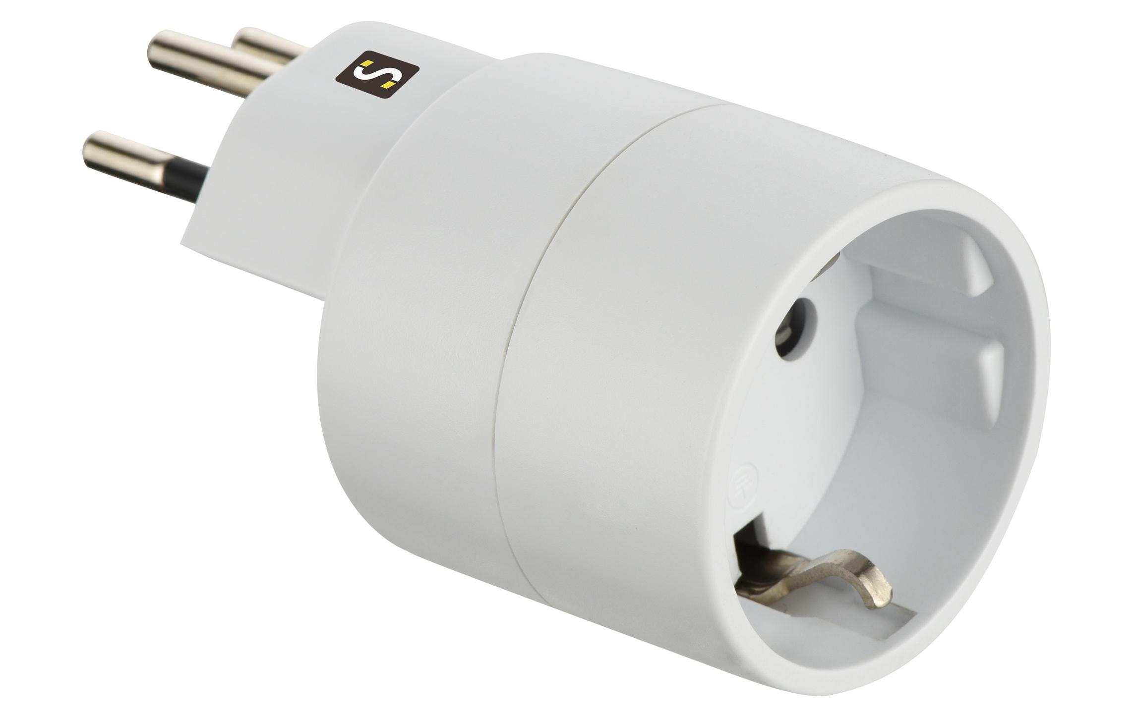 Schönenberger Reiseadapter Schweiz T12 zu Europa Schuko Typ F, NO BLOCK