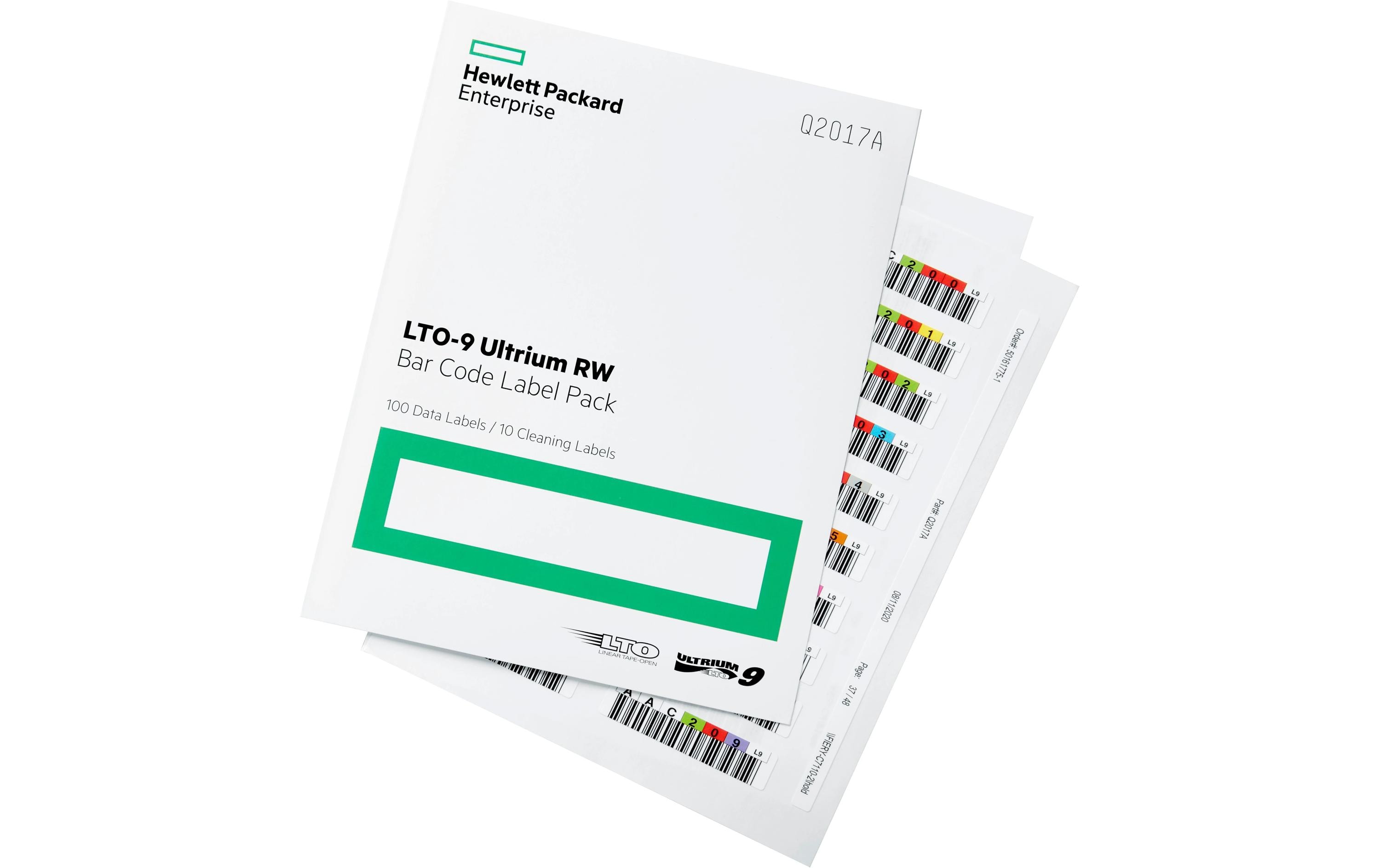 HPE Etiketten LTO-9 Q2017A Strichcode, 100 Pack