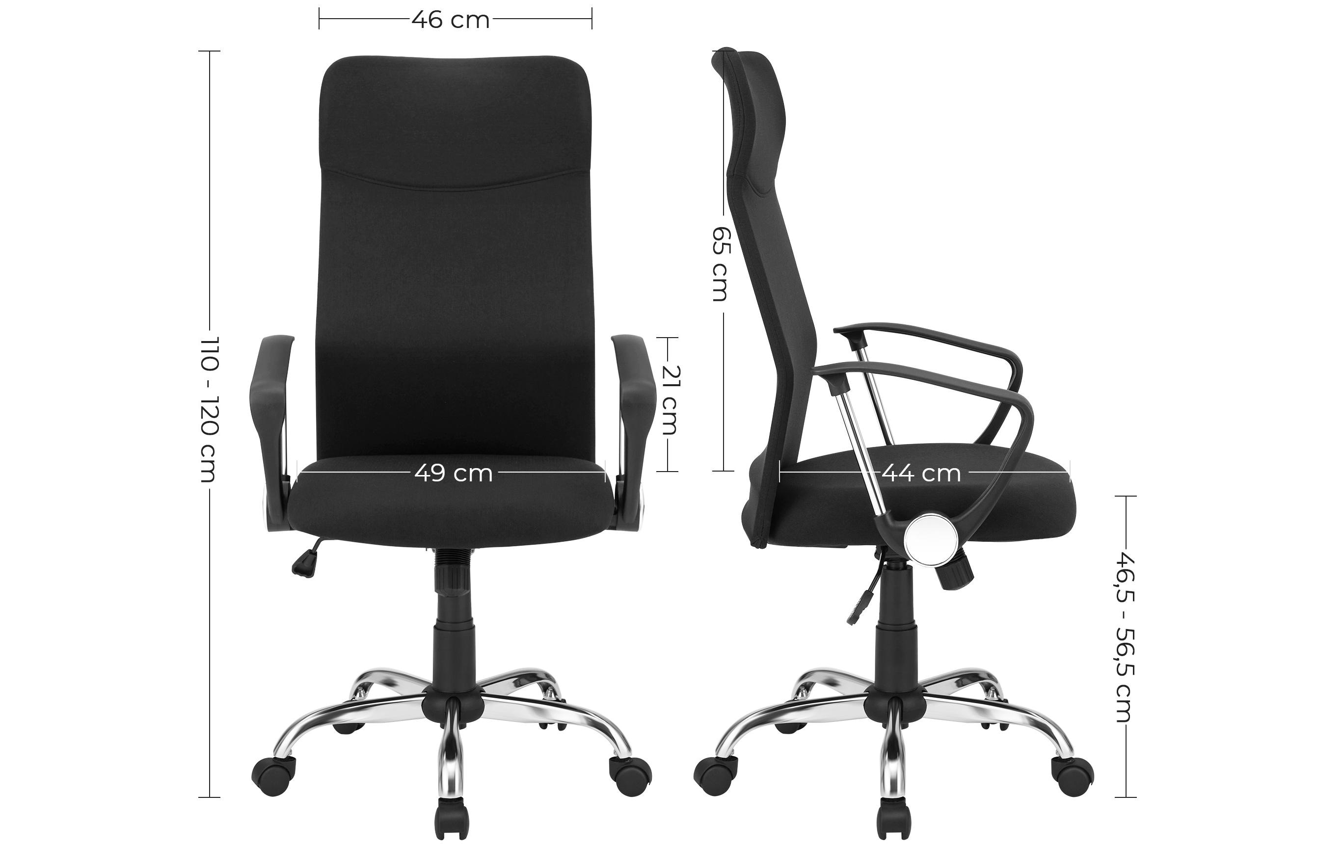 Songmics Bürostuhl mit Polster und Armlehnen, Schwarz Songmics Bürostuhl mit Polster und Armlehnen, Schwarz