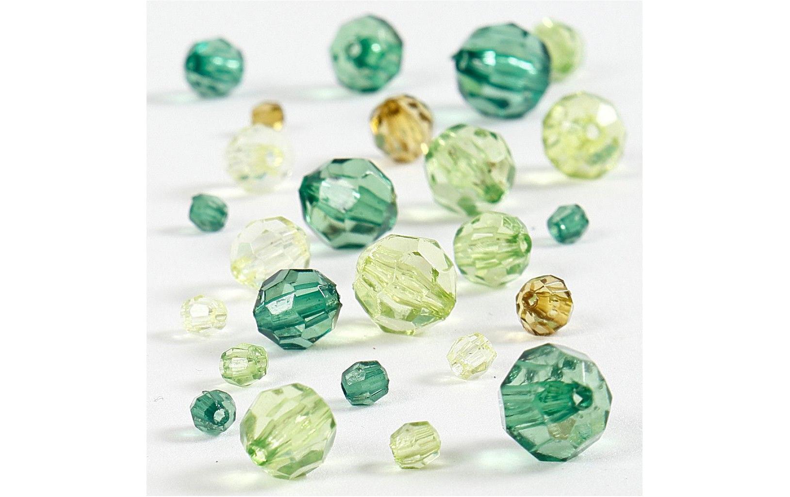 Creativ Company Facettenperlen 4-12 mm Grün, 170 Stück Creativ Company Facettenperlen 4-12 mm Grün, 170 Stück