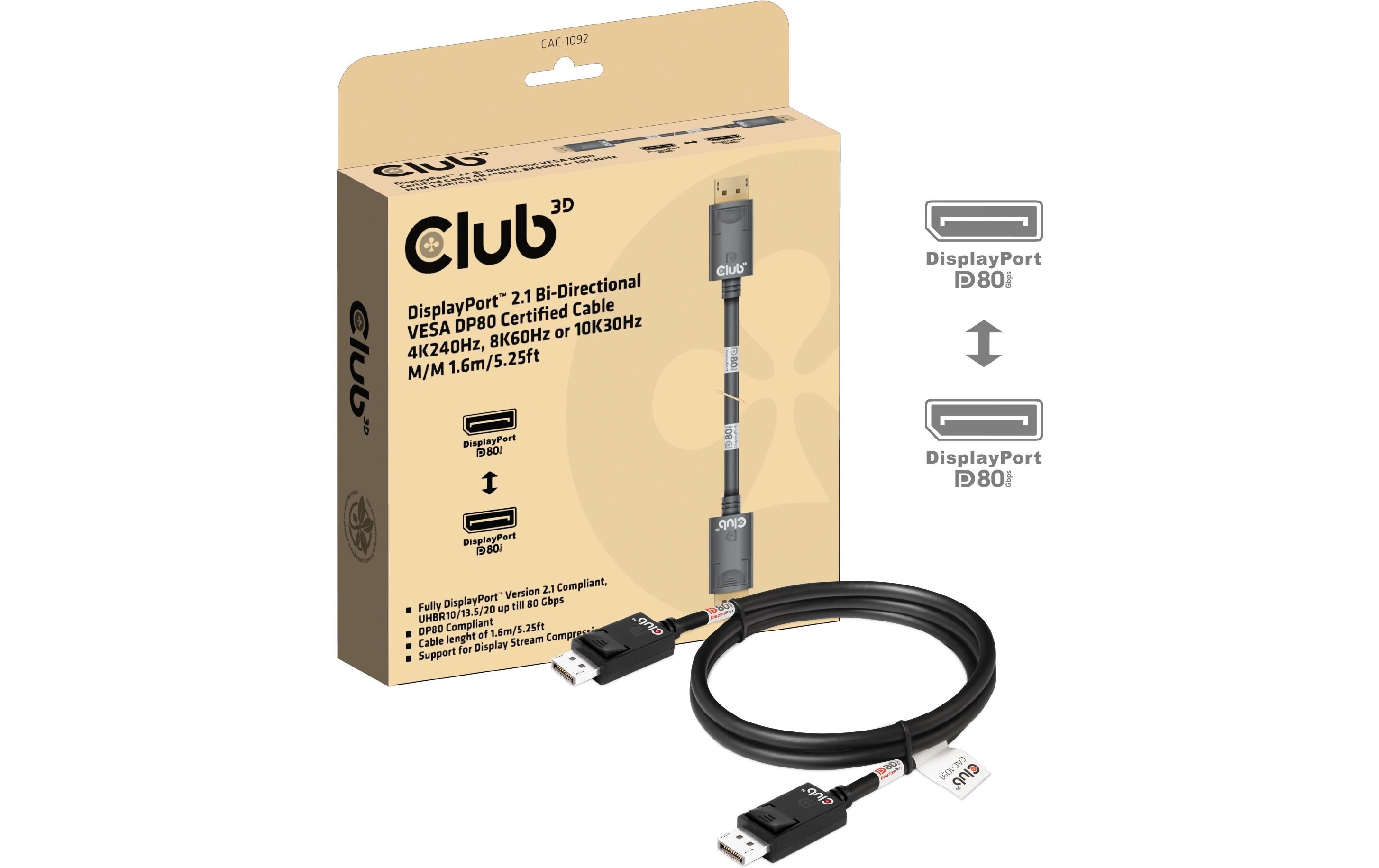 Club 3D Kabel CAC-1092 DisplayPort - DisplayPort, 1.6 m