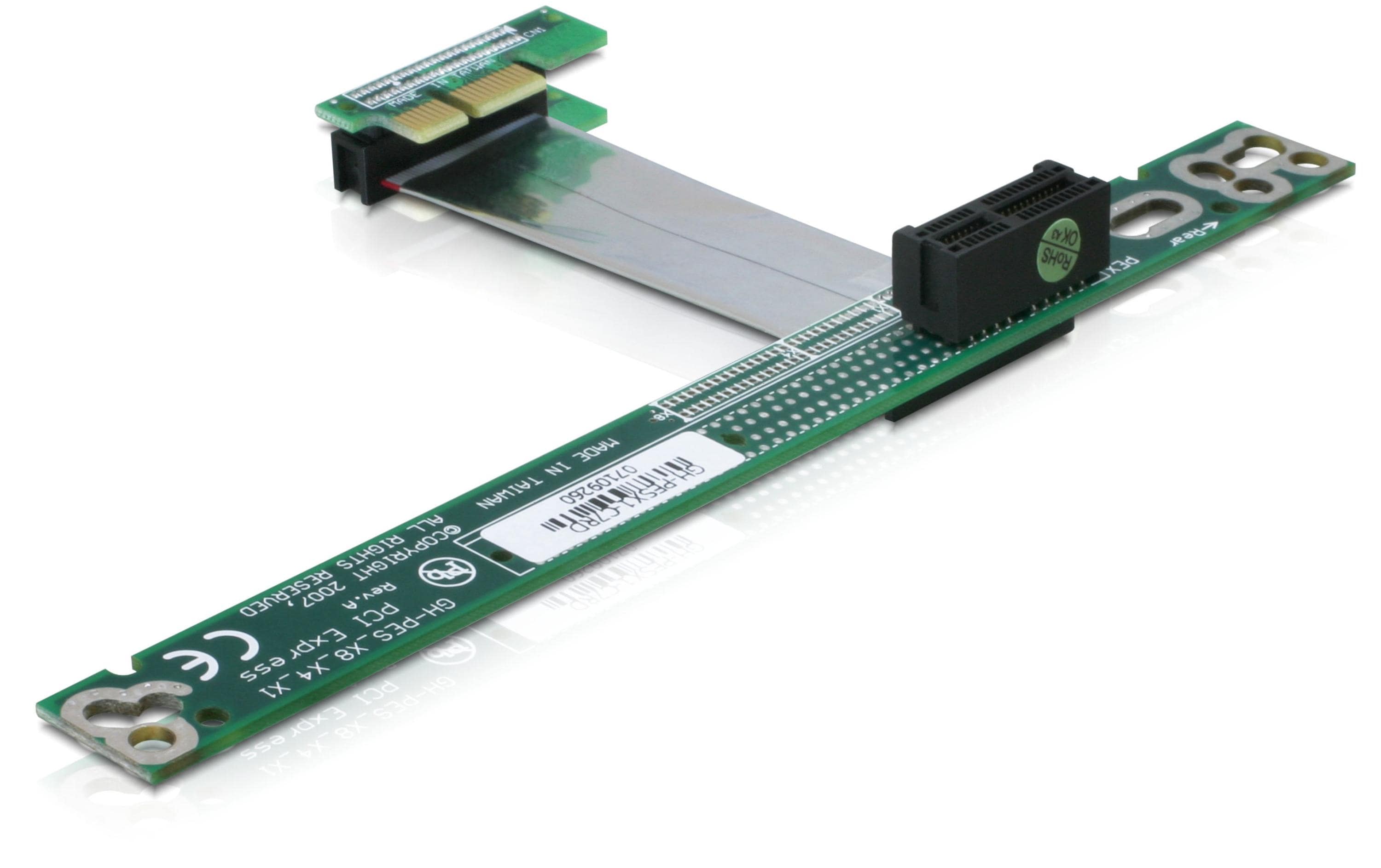 Delock PCI-E Riser Karte x1 auf x1, 7 cm Kabel Delock PCI-E Riser Karte x1 auf x1, 7 cm Kabel