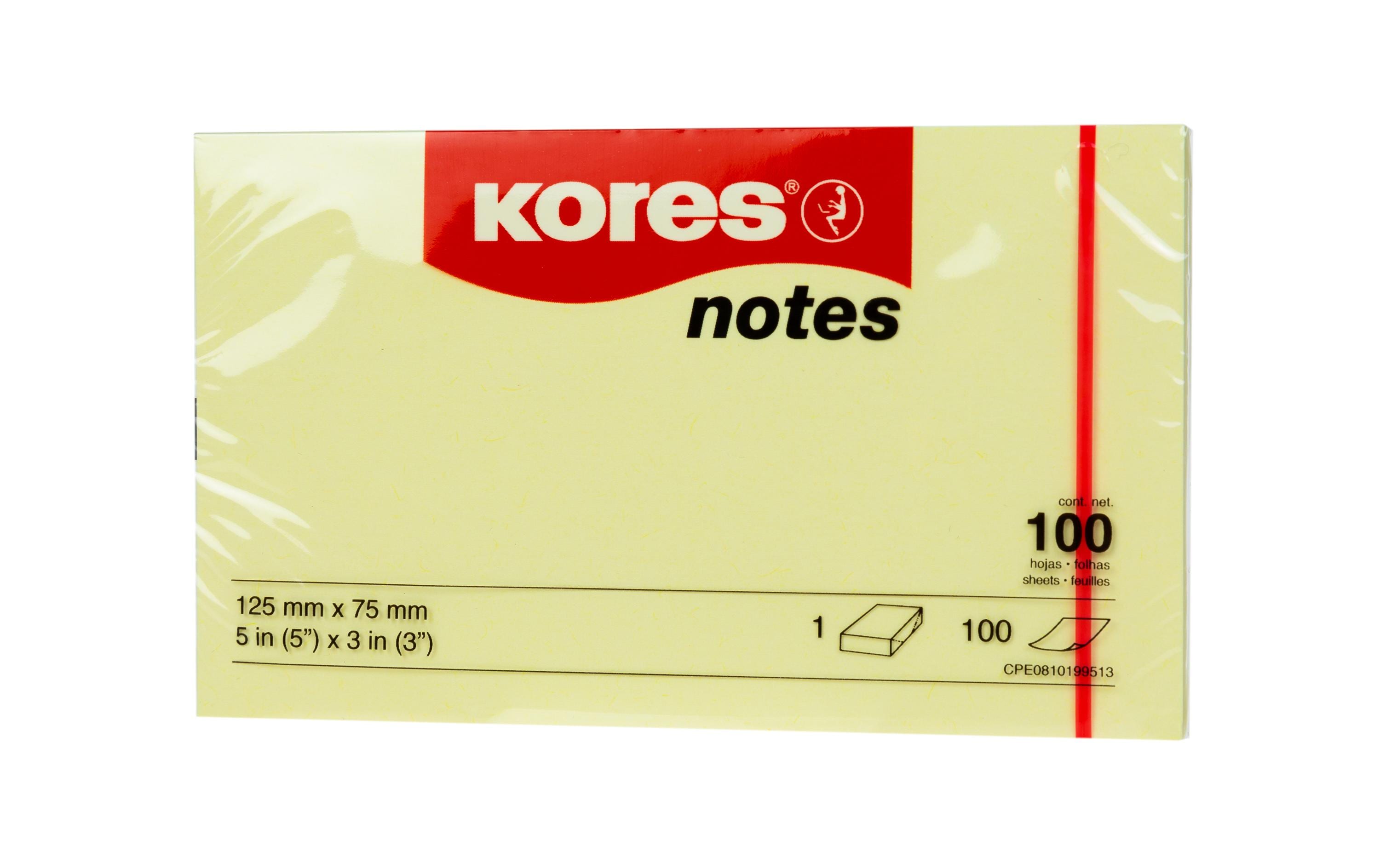 Kores Notizzettel 12575, 12.5 x 7.5 cm, 12 Blöcke, Gelb Kores Notizzettel 12575, 12.5 x 7.5 cm, 12 Blöcke, Gelb