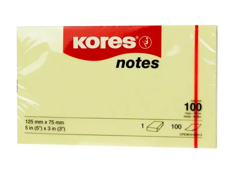 Kores Notizzettel 12575, 12.5 x 7.5 cm, 12 Blöcke, Gelb Kores Notizzettel 12575, 12.5 x 7.5 cm, 12 Blöcke, Gelb