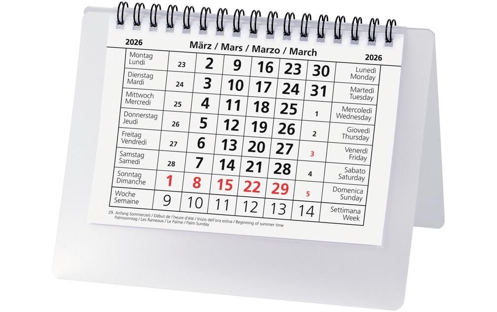 Biella Pultkalender Monatsblock Desktop Basic 14.8 x 10.5 cm