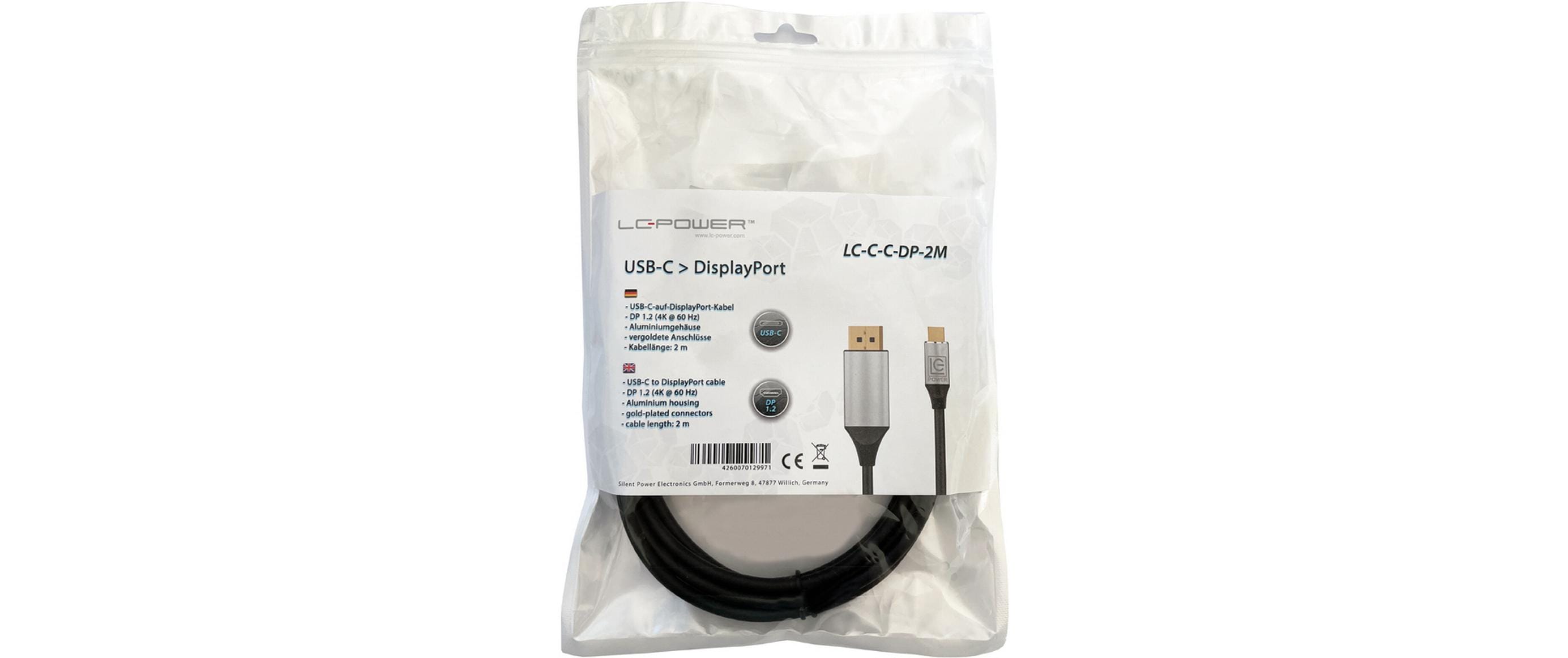LC-Power Kabel LC-C-C-DP-2M USB Type-C - DisplayPort, 2 m
