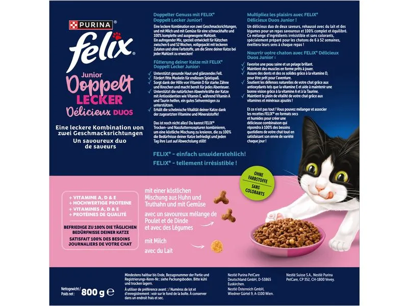 Felix Trockenfutter Doppelt Lecker Junior Geflügel 800 g