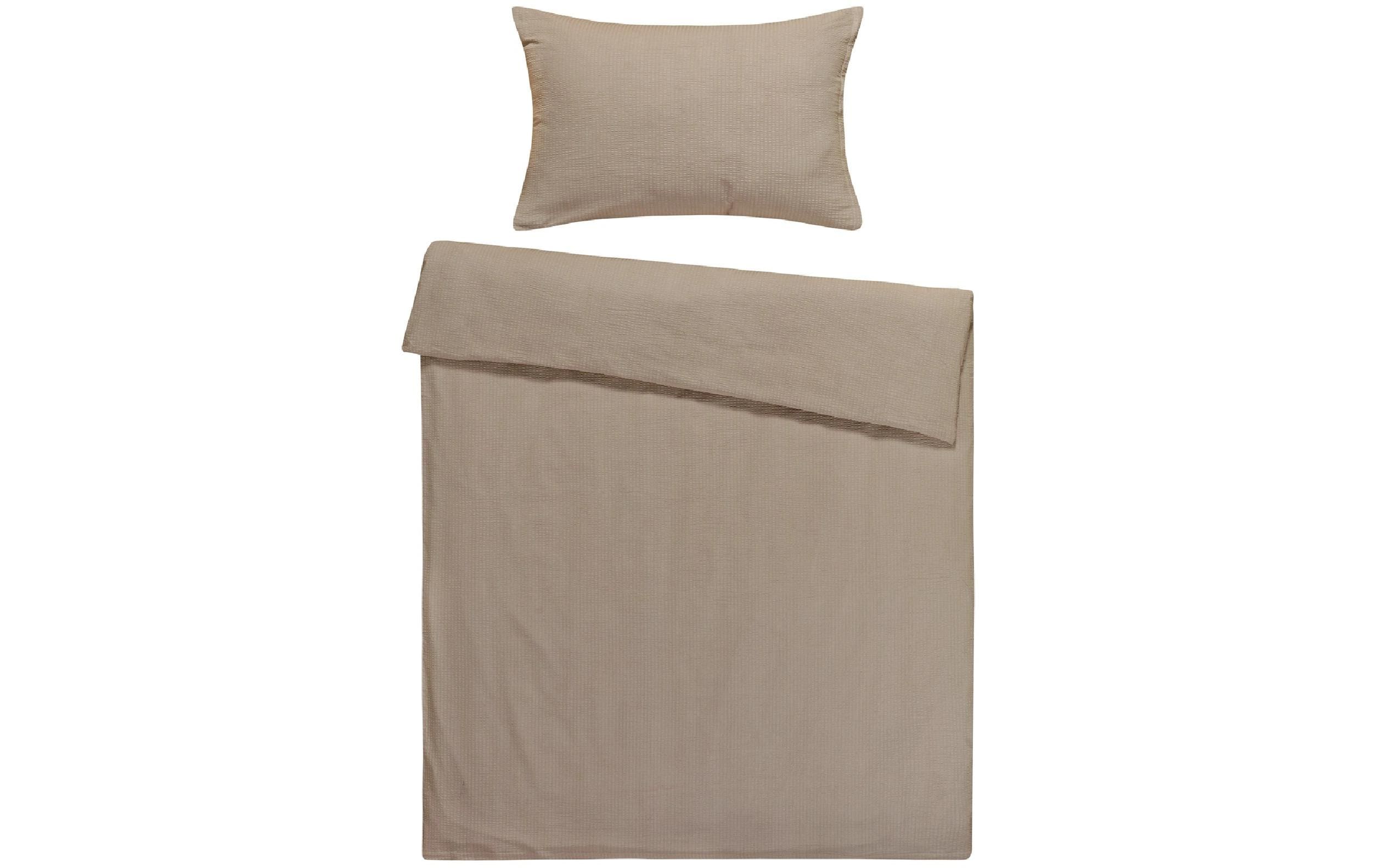 Flair Bettwäschegarnitur Seersucker Taupe