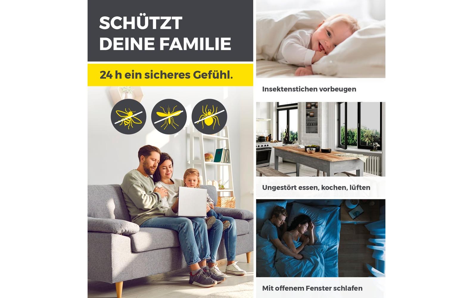 EASYmaxx Moskitonetz 100 x 210 cm Magic Klick, Schwarz