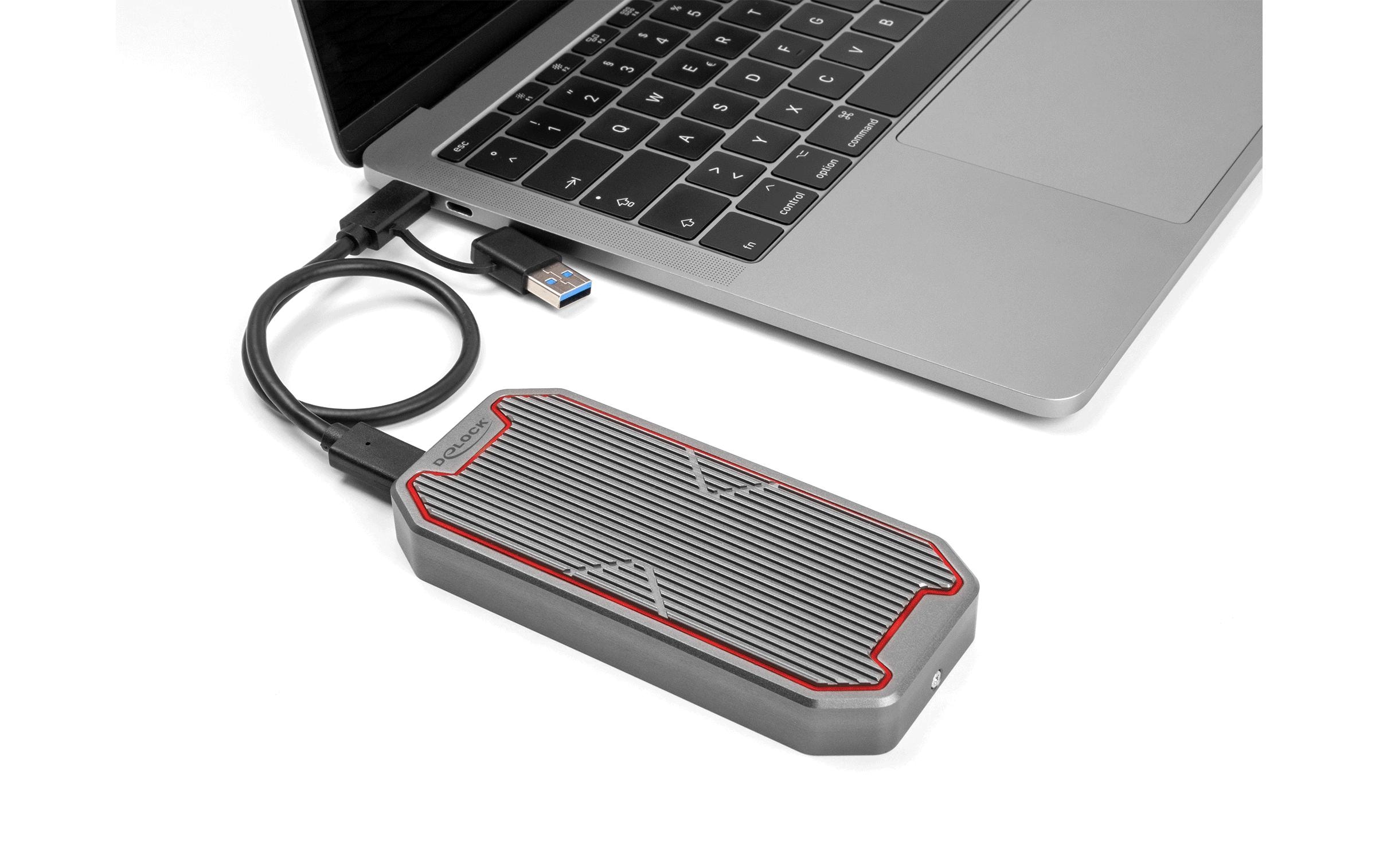 Delock Externes Gehäuse M.2 NVMe PCIe SSD USB 3.2 Type-C 20 Gbps