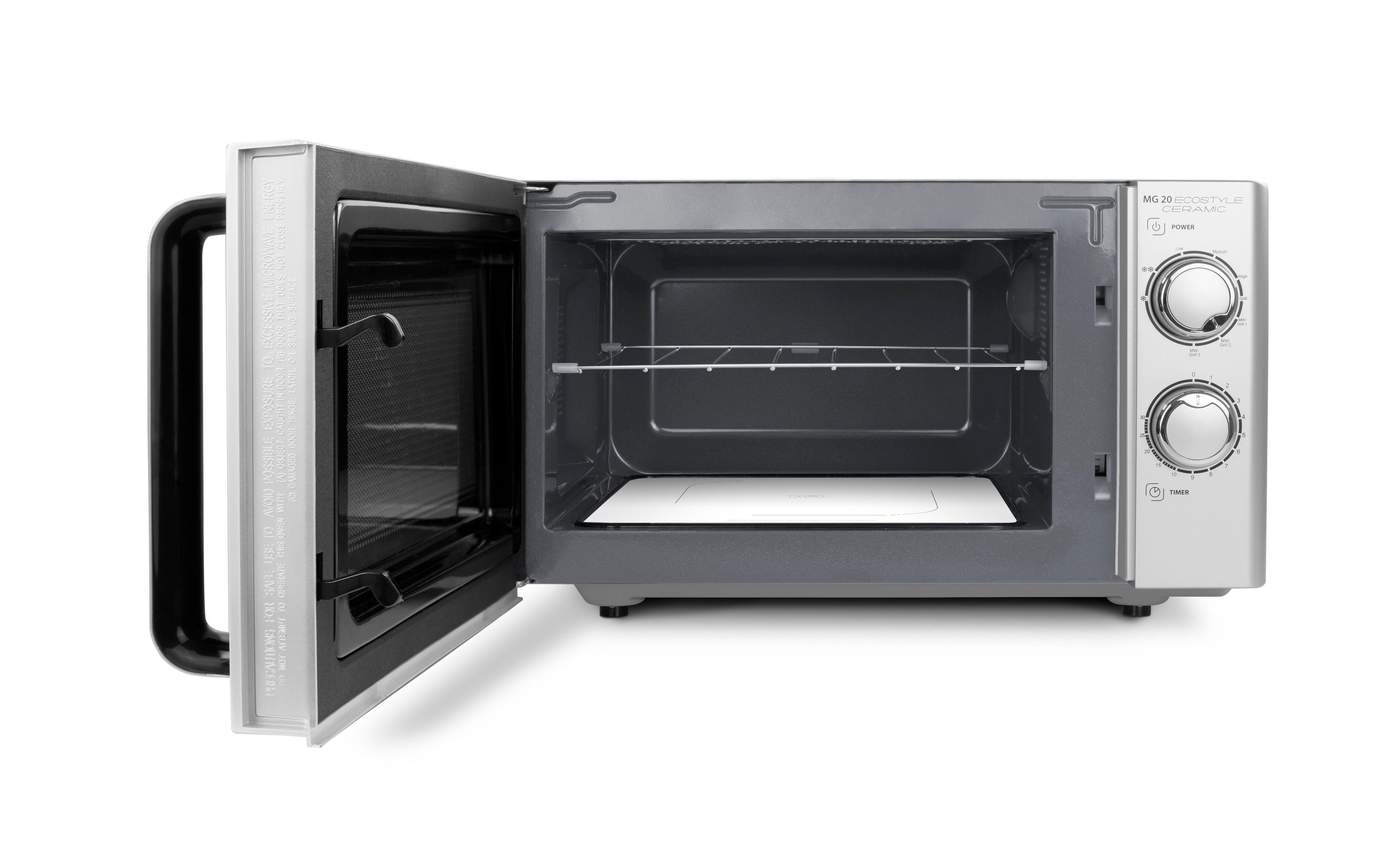 Caso Mikrowelle MG 20 Ecostyle Ceramic Schwarz/Silber