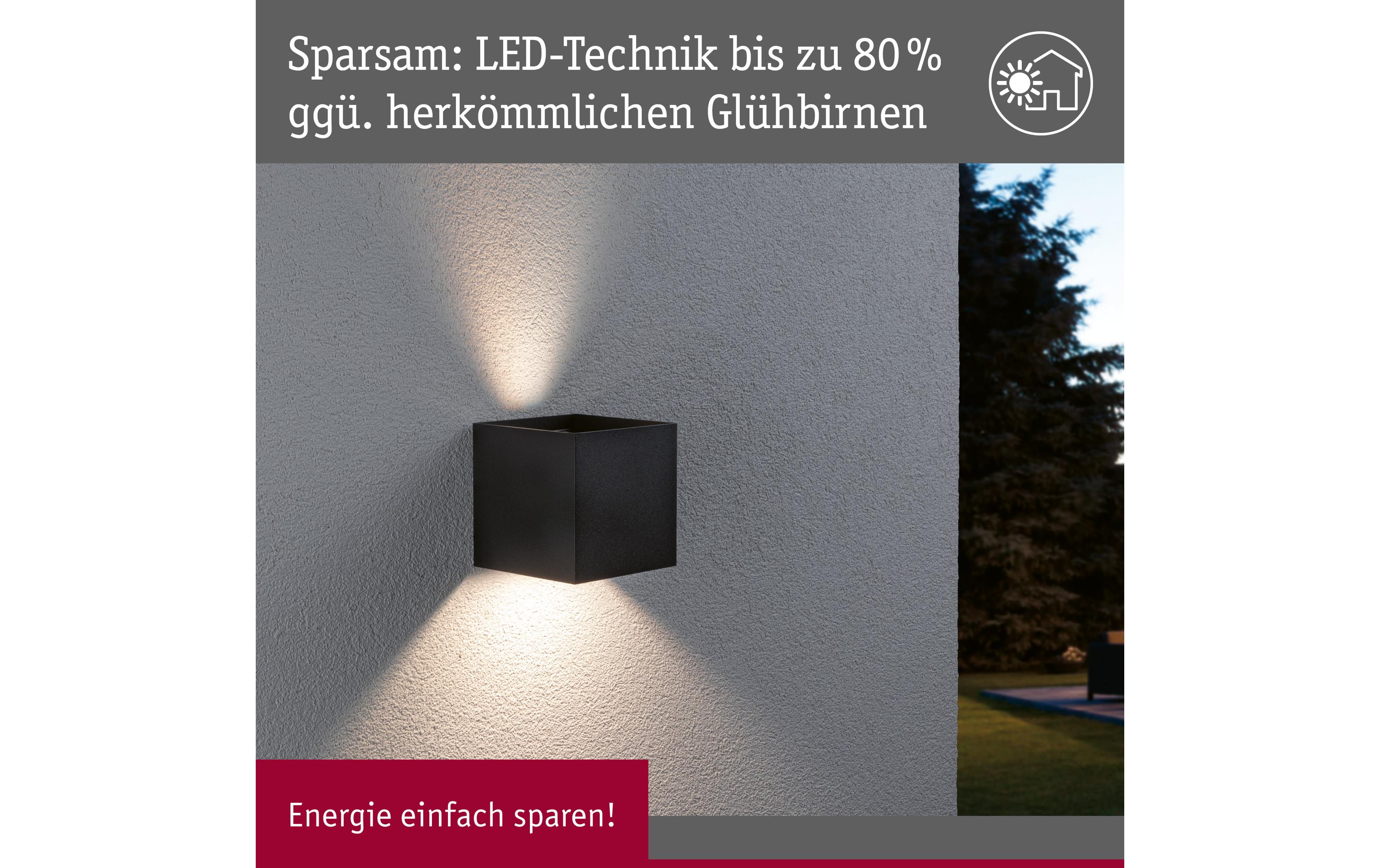 Paulmann Outdoor Wandleuchte LED House Cybo, 2x2.5W, RGBW, Anthrazit
