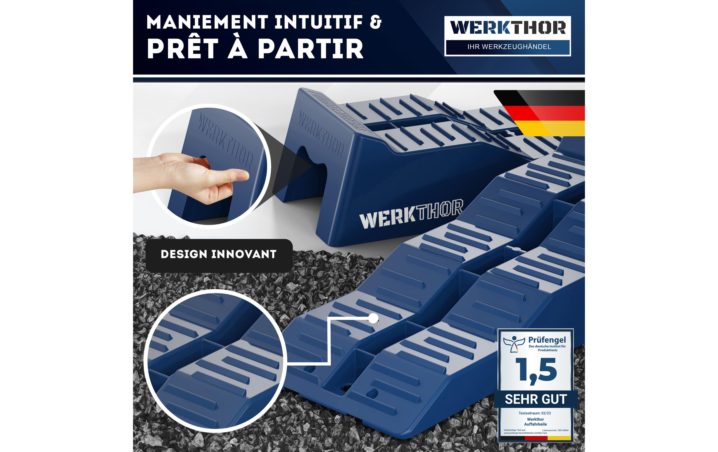 Werkthor Flache Auffahrkeile 2er Set, Blau