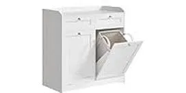 VASAGLE Kommode Landhausstil 40 x 80 cm, Weiss
