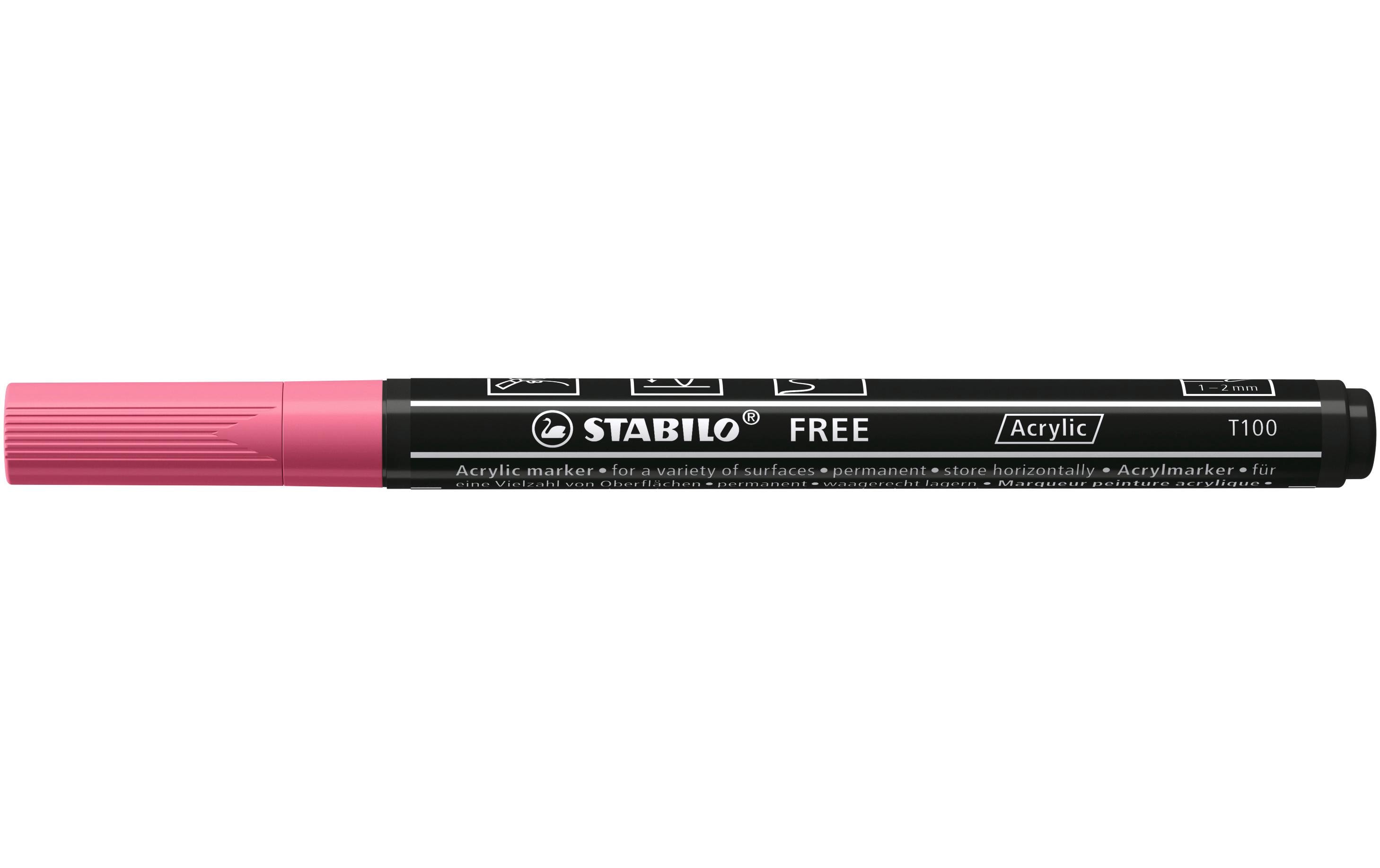 STABILO Acrylmarker Free Acrylic T100 Pink
