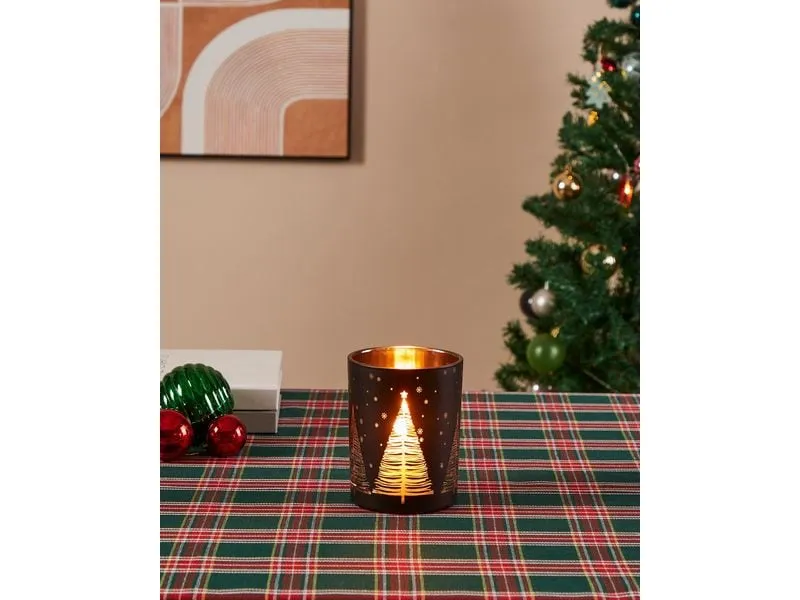 EGLO Weihnachtswindlicht Lukut Ø 10 cm, Gold/Schwarz