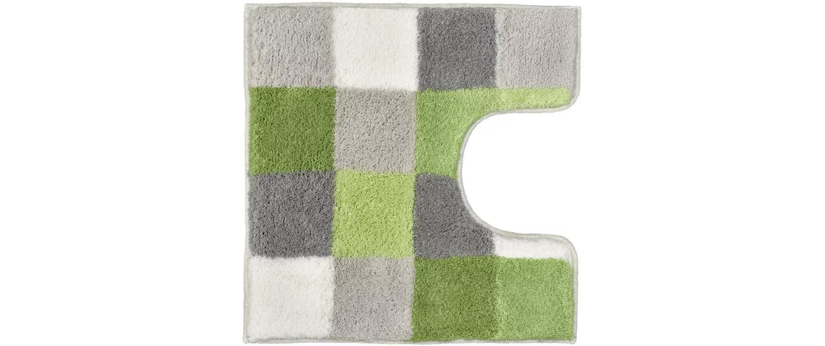 Kleine Wolke Badteppich Caro 70 x 120 cm, Grün/Grau/Weiss