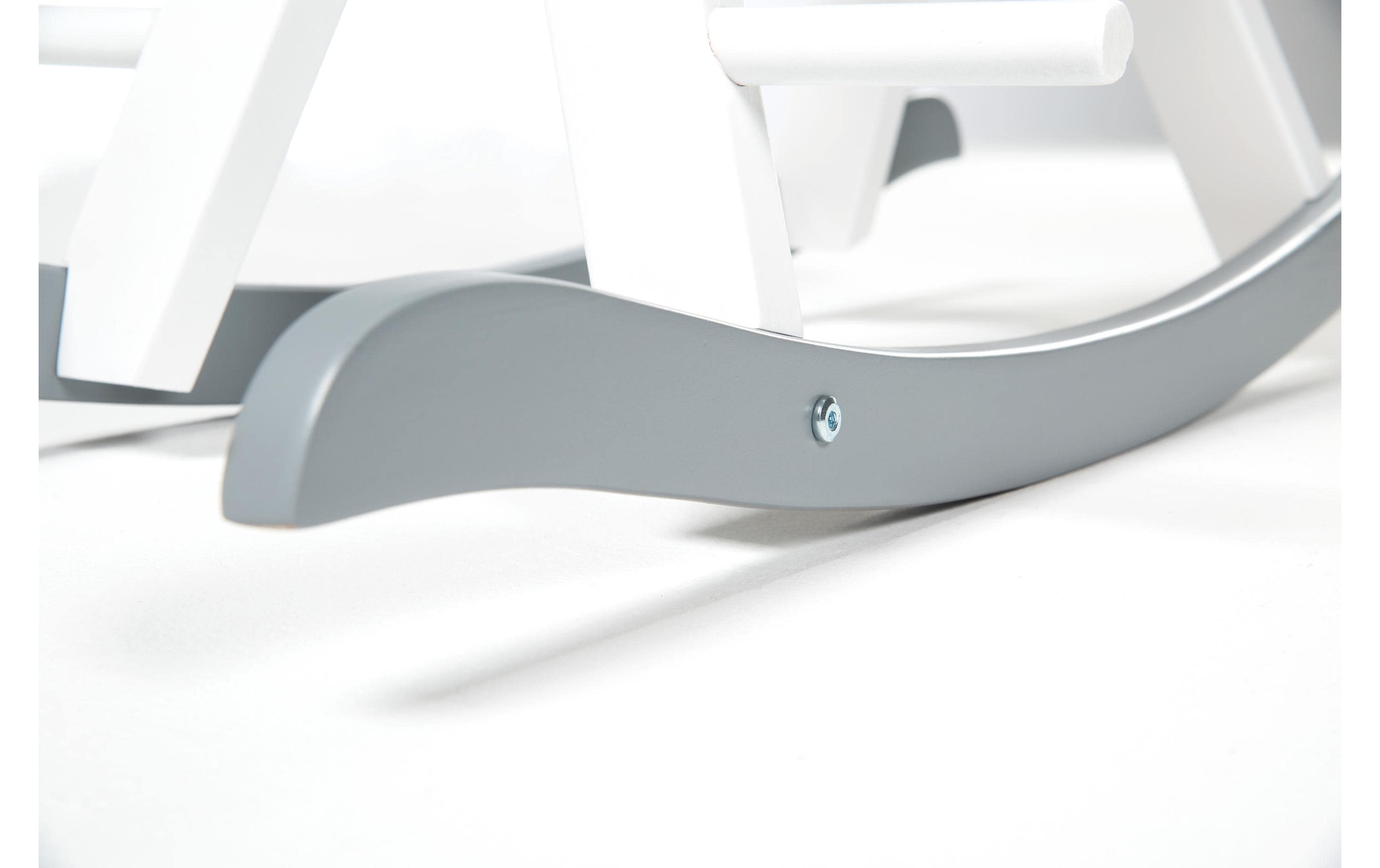 roba Schaukelpferd aus Massivholz Grau/Weiss