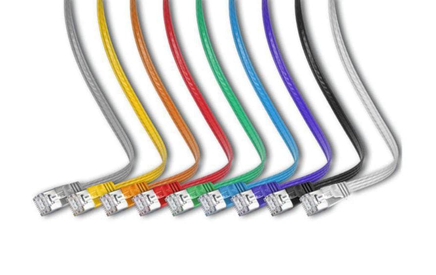 SLIM Slimpatchkabel RJ-45 - RJ-45, Cat 6, STP, 0.75 m, Blau