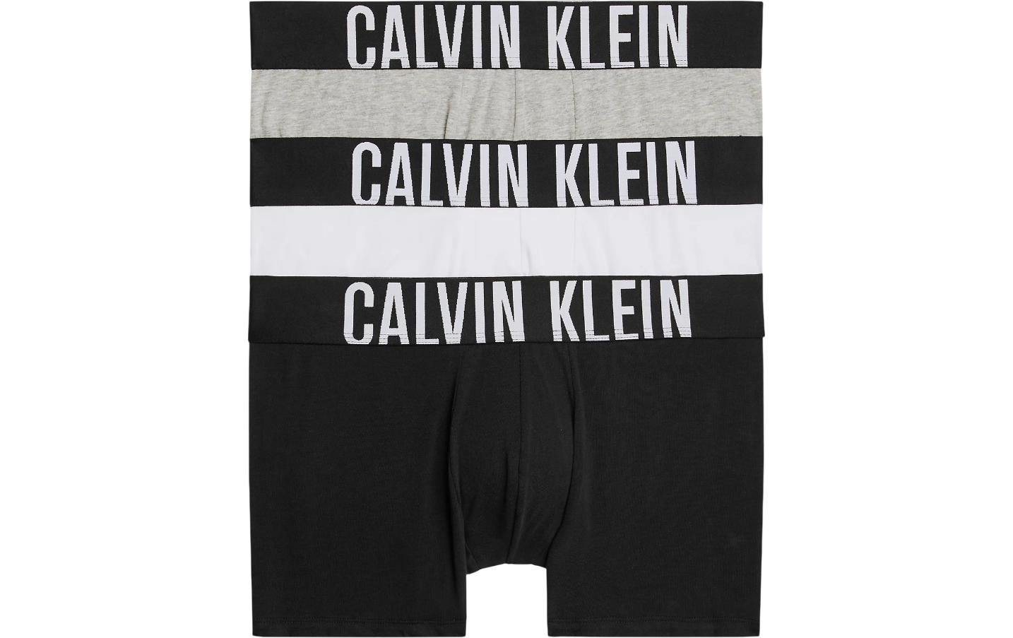Calvin Klein Wäsche Unterhosen Trunk 3Pk Grau/Schwarz/Weiss, L Calvin Klein Wäsche Unterhosen Trunk 3Pk Grau/Schwarz/Weiss, L