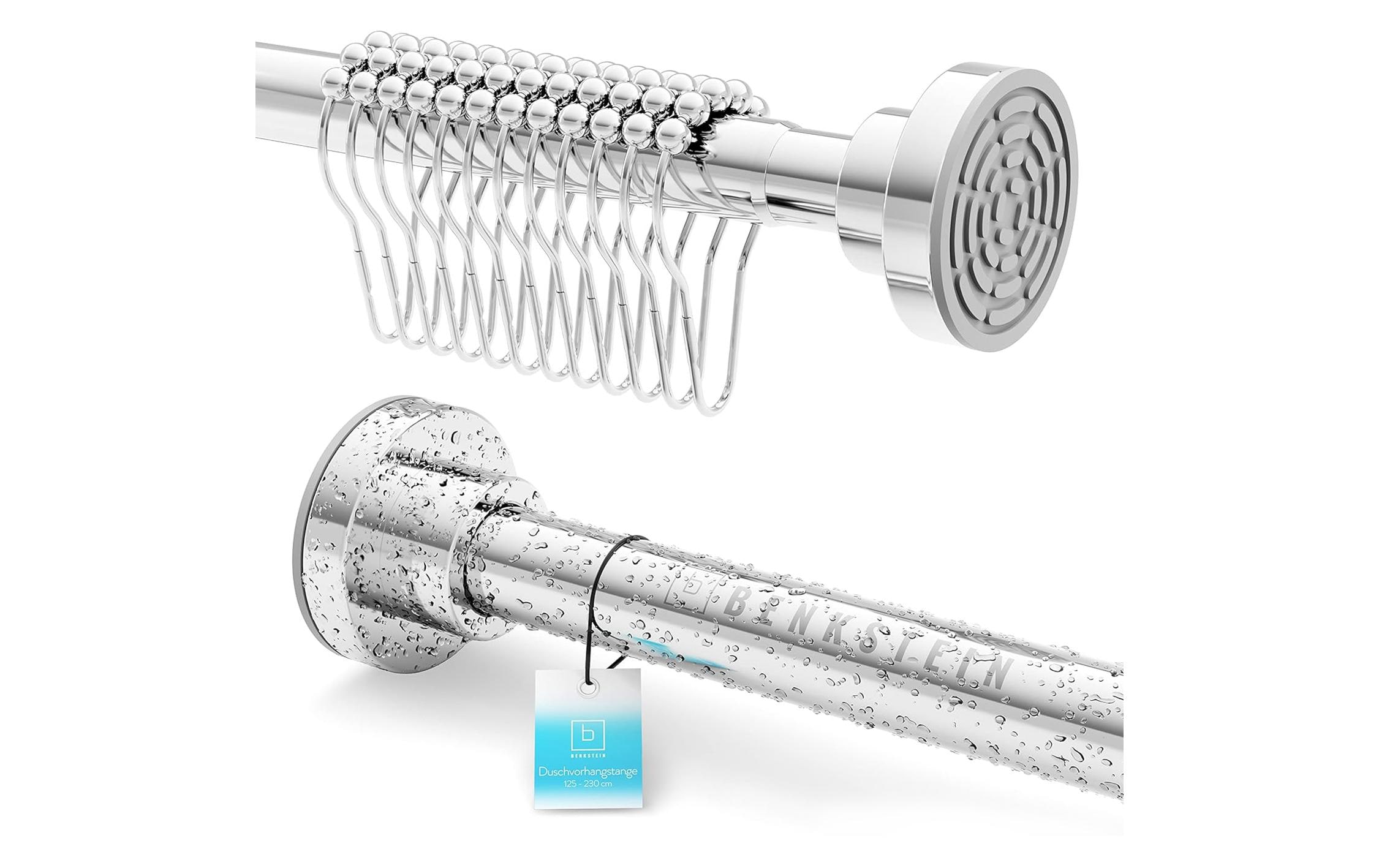 Benkstein Duschvorhangstange 6 x 124.5 cm, Silber