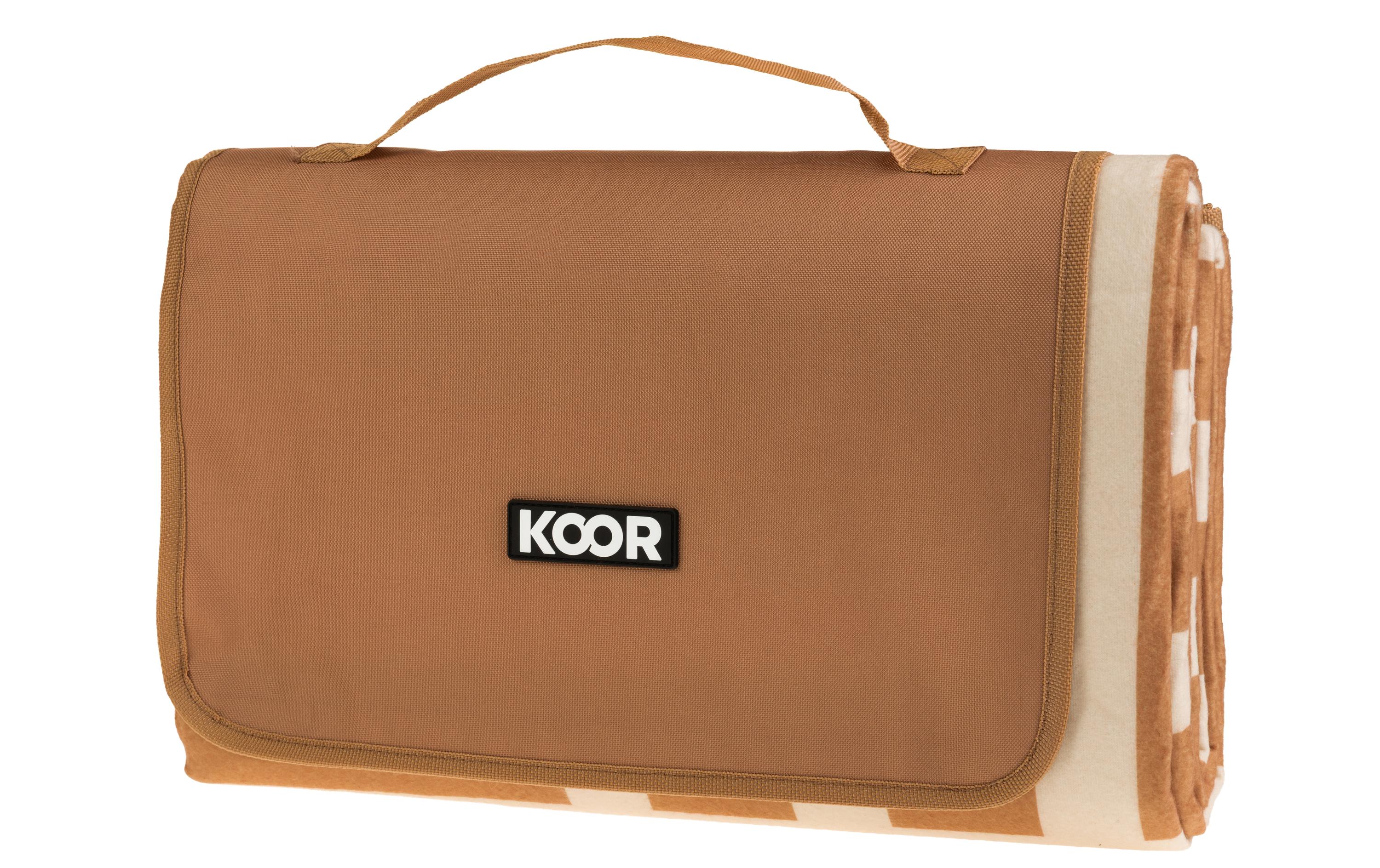 KOOR Picknickdecke Check, Braun 150 x 200 cm