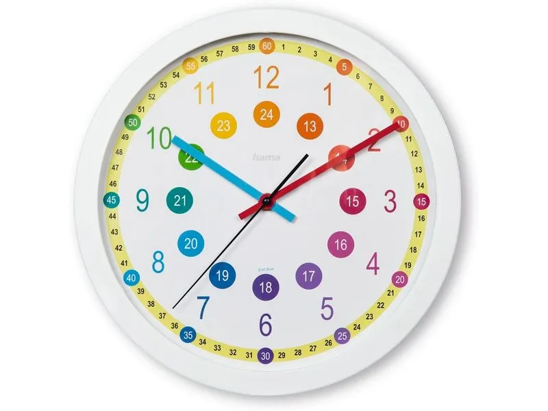 Hama Wanduhr Sal Ø 30 cm, Mehrfarbig/Weiss
