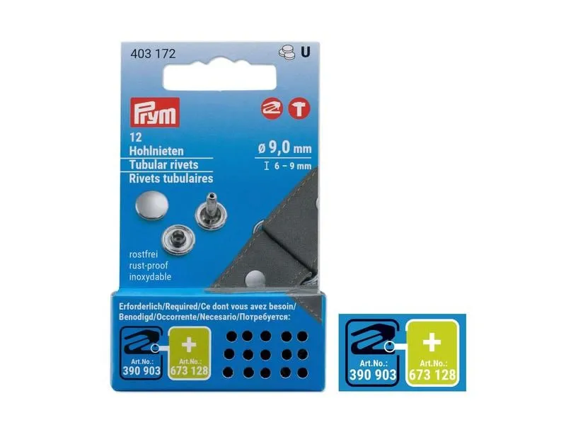 Prym Hohlnieten 6 - 9 mm, 12 Stück Prym Hohlnieten 6 - 9 mm, 12 Stück