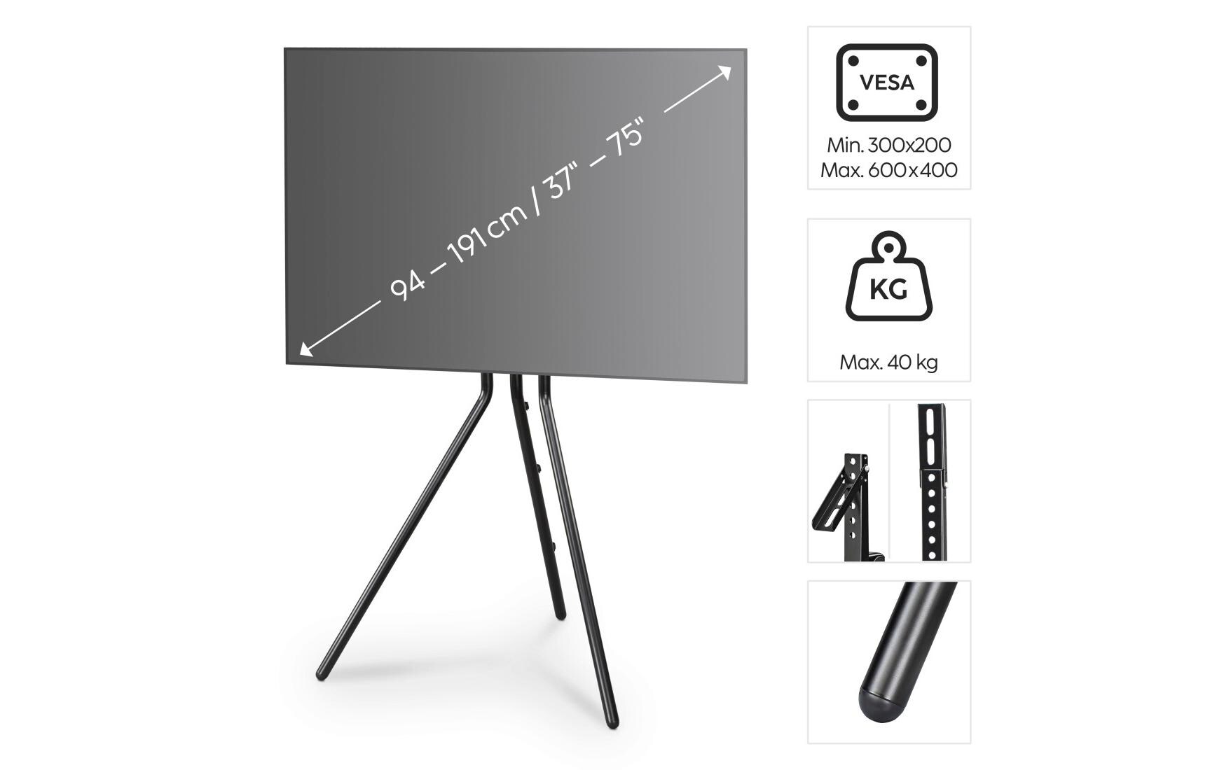 Hama Technics AG TV-Ständer (Staffelei) 75 Schwarz
