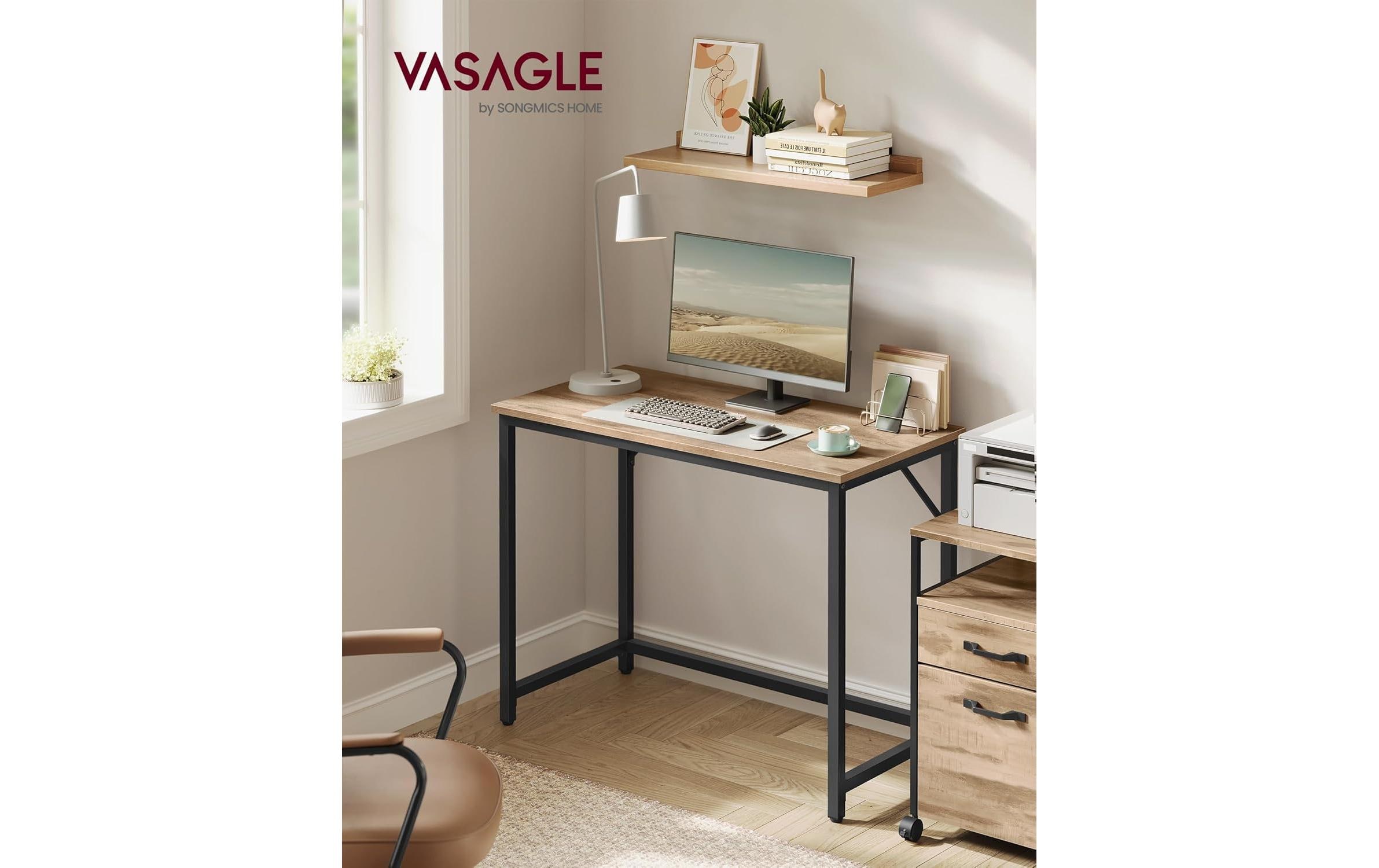 VASAGLE Tisch 100 x 50 x 76 cm Camelbraun/Schwarz VASAGLE Tisch 100 x 50 x 76 cm Camelbraun/Schwarz