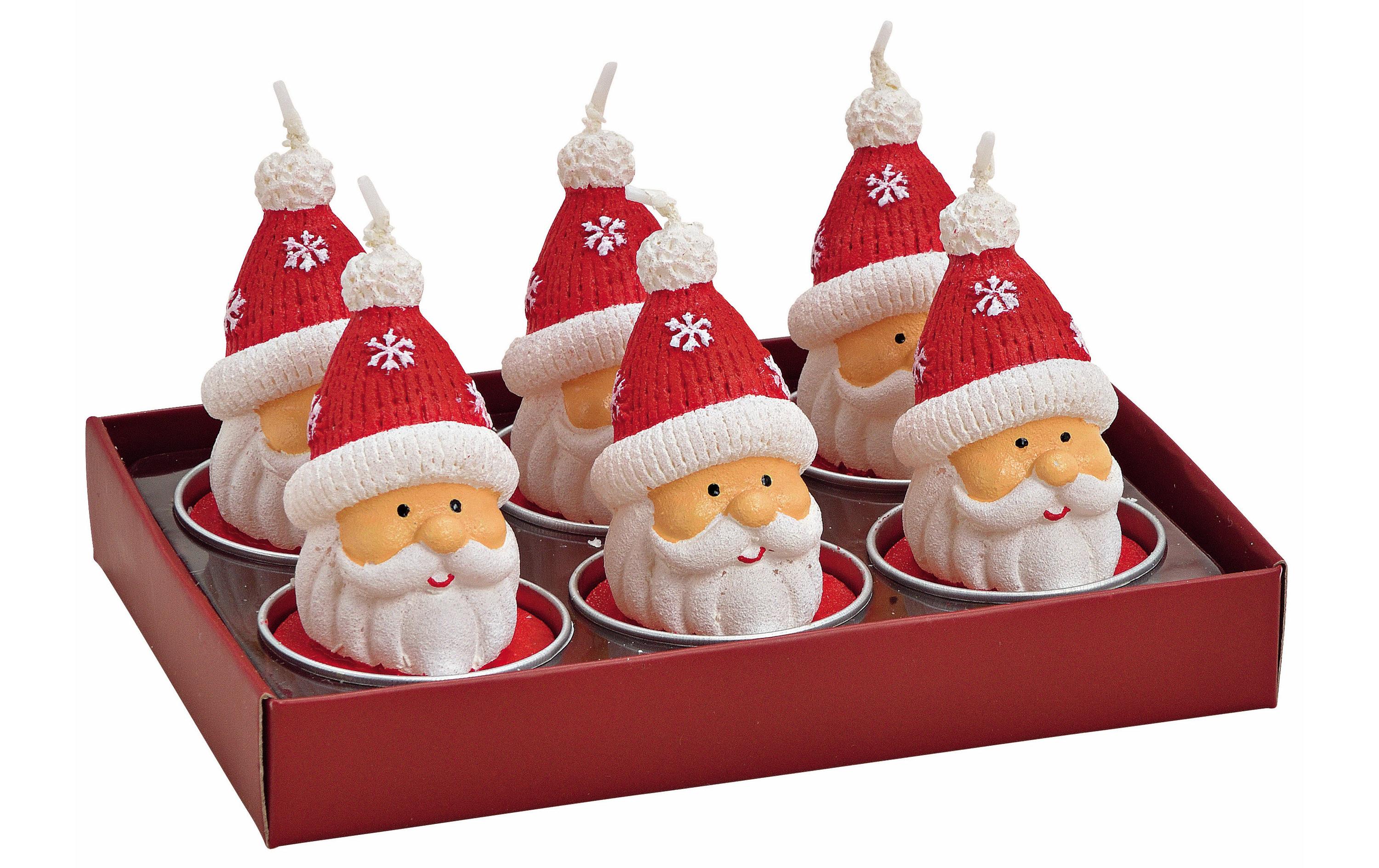 G. Wurm Teelichter Nikolaus Rot, 6er Set