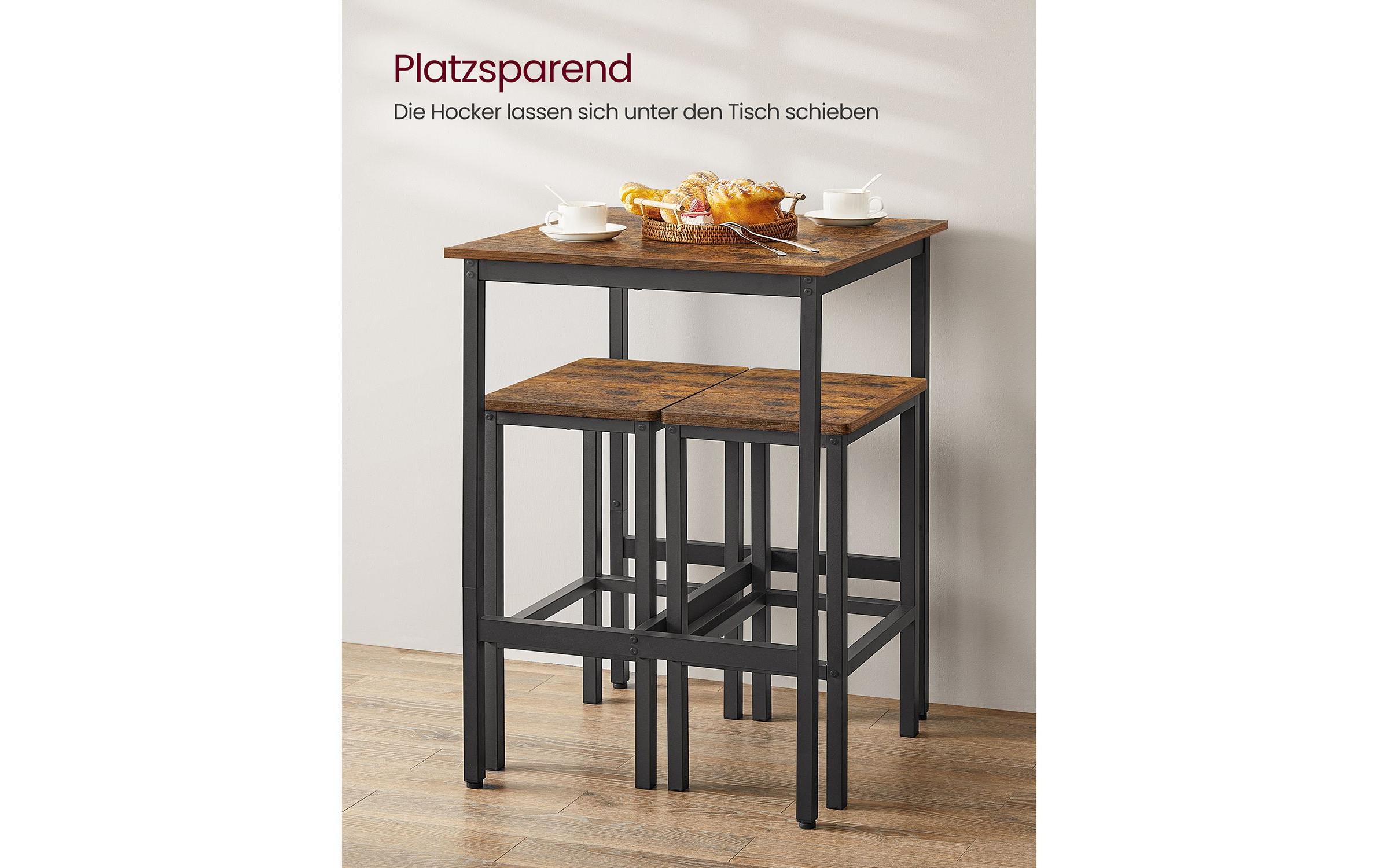 VASAGLE Bar-Tisch-Set, Vintagebraun / Schwarz
