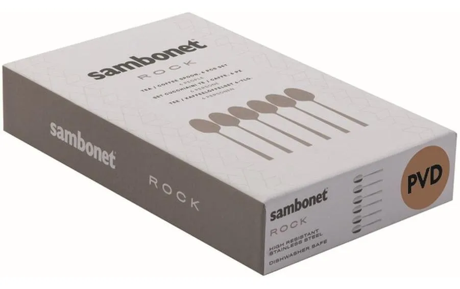 Sambonet Kaffeelöffel Rock 6 Stück, Schwarz Sambonet Kaffeelöffel Rock 6 Stück, Schwarz
