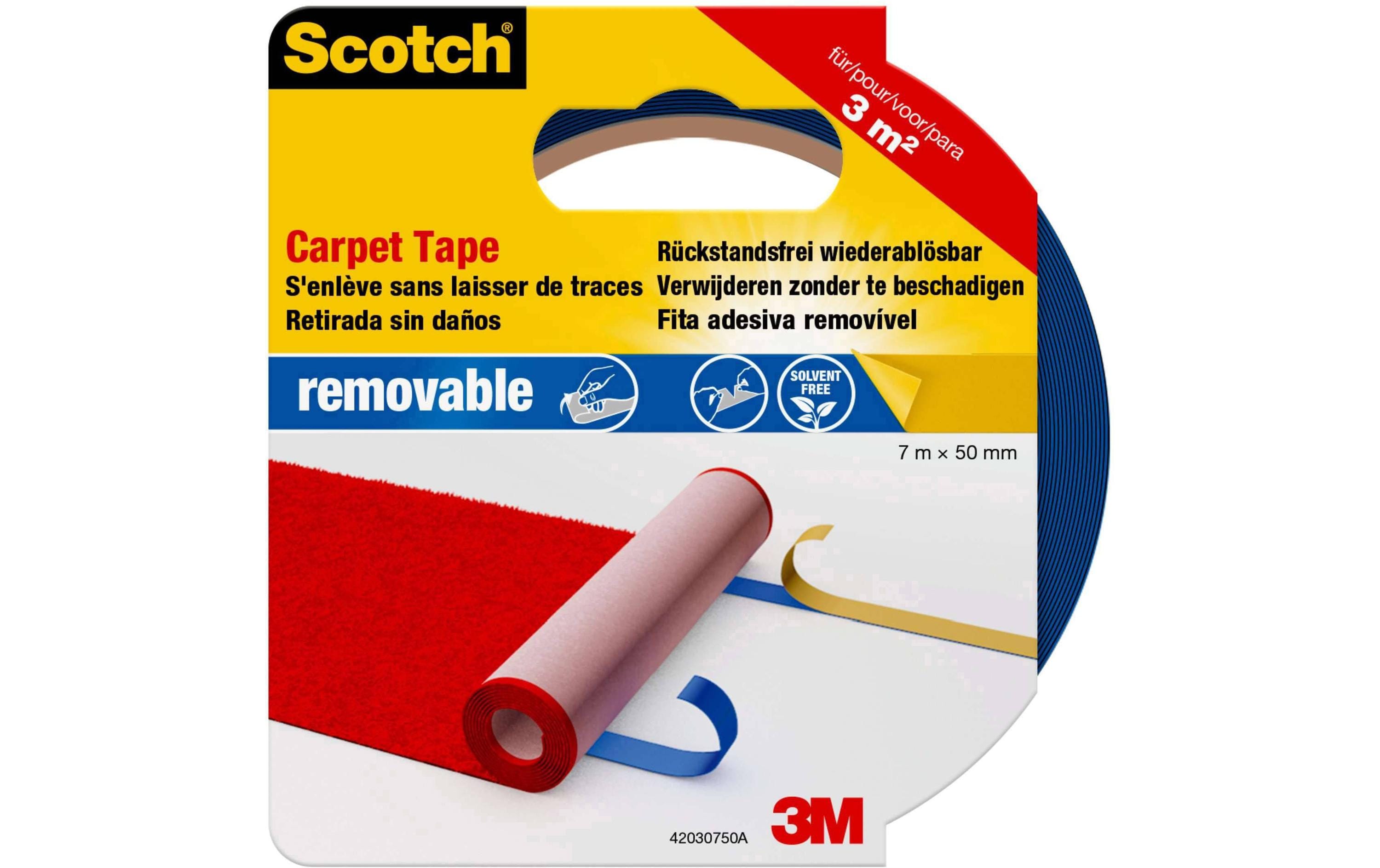 3M Scotch Teppich-Klebeband, wiederablösbar 50 mm x 7 m, Blau 3M Scotch Teppich-Klebeband, wiederablösbar 50 mm x 7 m, Blau
