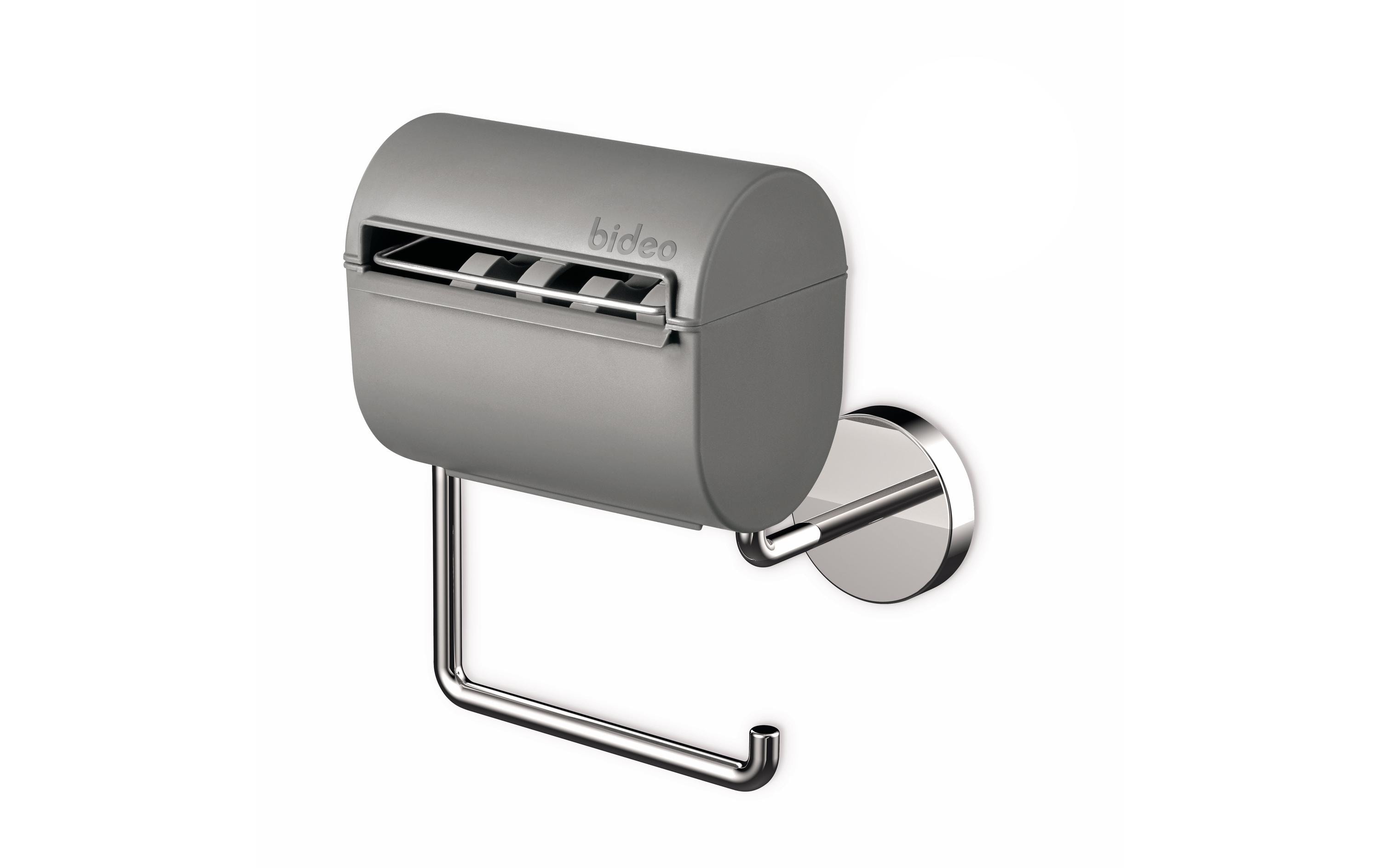 bideo Toilettenpapierhalterung mit Befeuchter Grau bideo Toilettenpapierhalterung mit Befeuchter Grau
