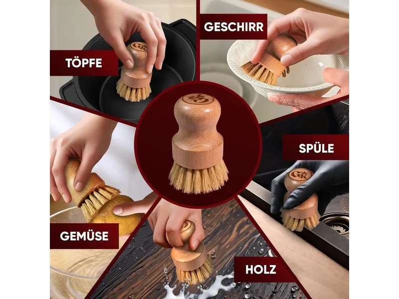 Gusskoenig Holz-Spülbürste mit Sisalborsten für Gusseisen Gusskoenig Holz-Spülbürste mit Sisalborsten für Gusseisen