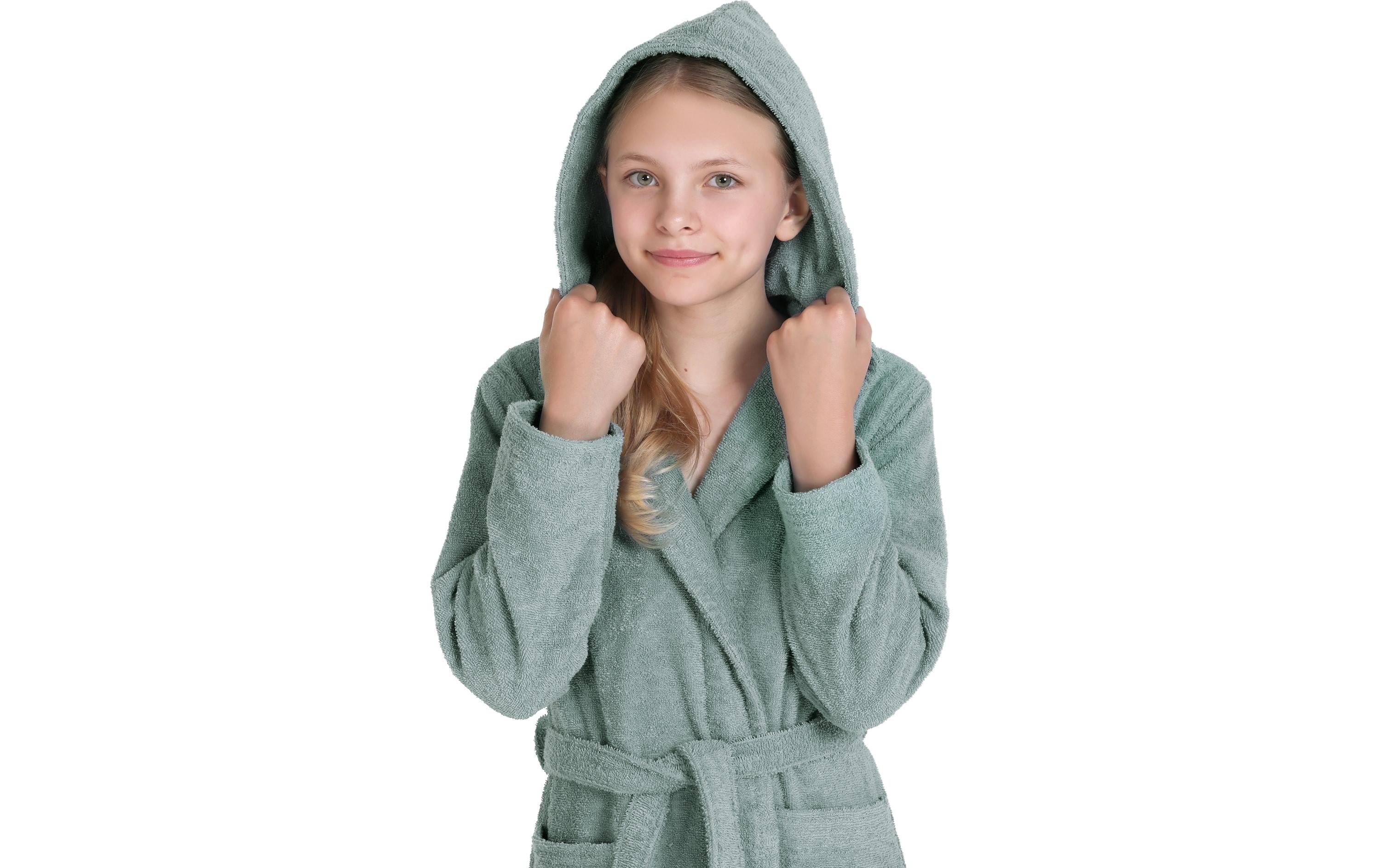 Möve Superwuschel Bademantel Grösse 128, Grün