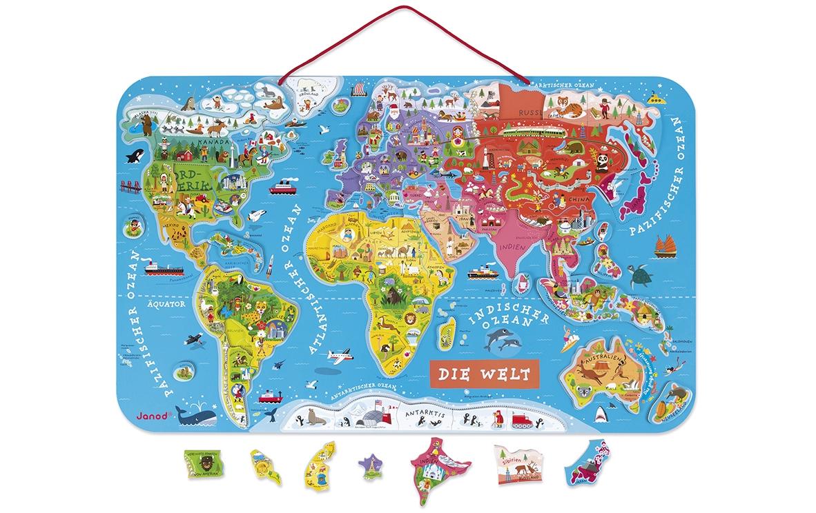 Janod Magnet-Puzzle Weltkarte: Die Welt 92-teilig -DE- Janod Magnet-Puzzle Weltkarte: Die Welt 92-teilig -DE-