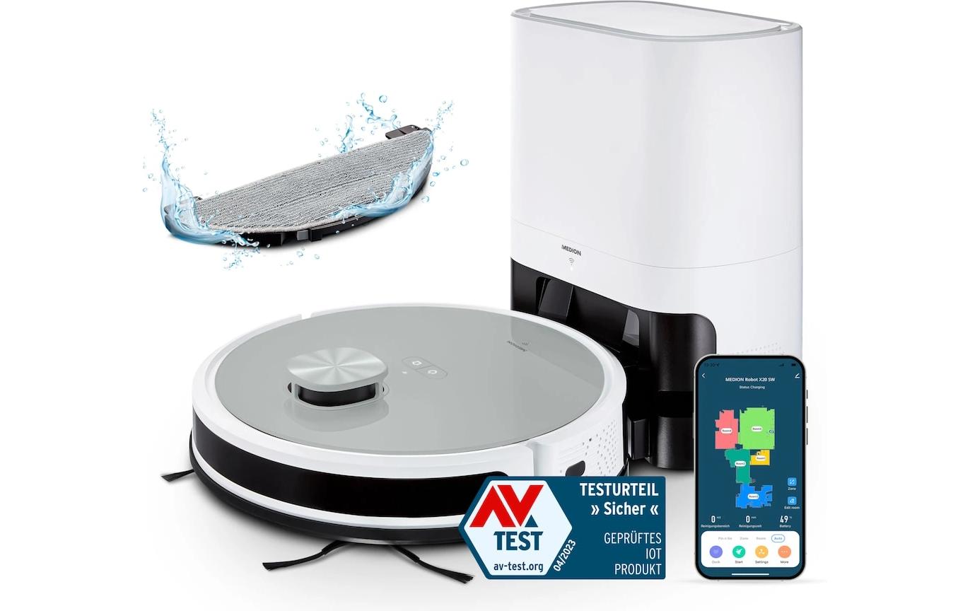 Medion Saug- und Wischroboter X21 mit Absaugstation