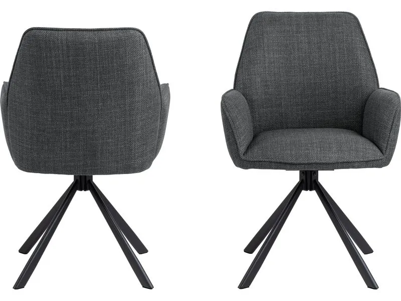 AC Design Stuhl Glenda, 2 Stück, Dunkelgrau AC Design Stuhl Glenda, 2 Stück, Dunkelgrau