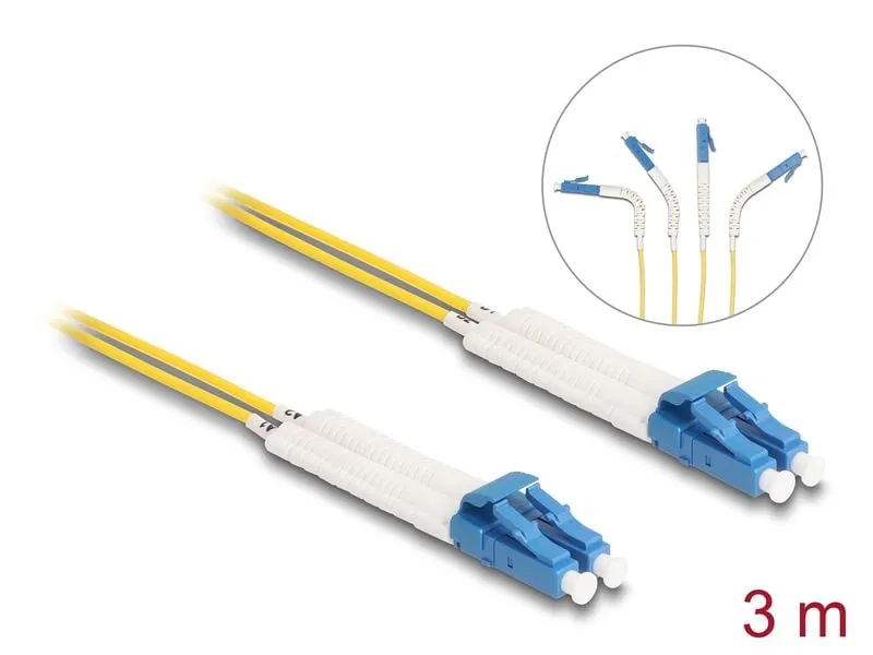 Delock LWL-Patchkabel Singlemode LC – LC, OS2, Duplex, 3 m