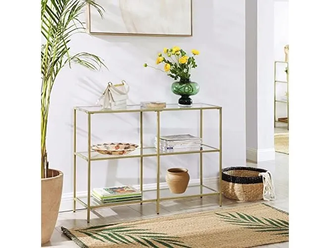 VASAGLE Konsolentisch 100 x 30 x 73 cm, Gold