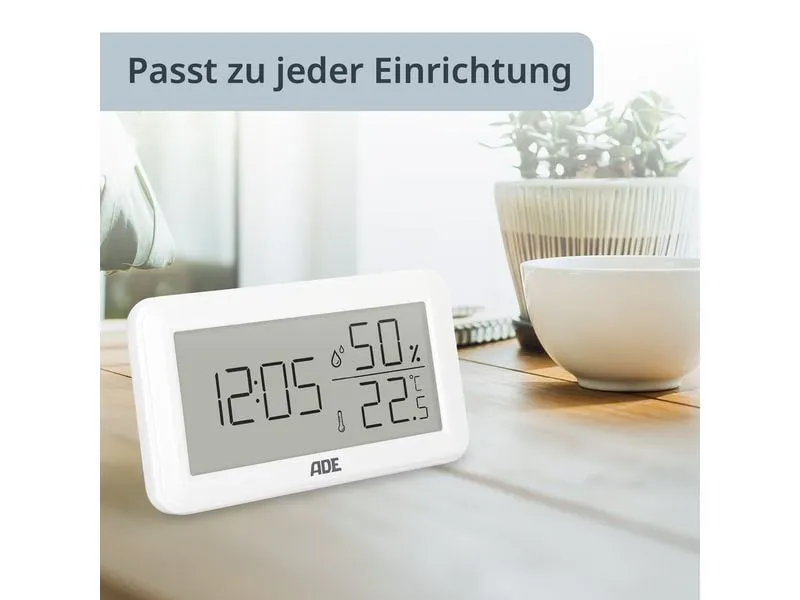 ADE Wetterstation Thermo-Hygrometer 15 cm, Weiss